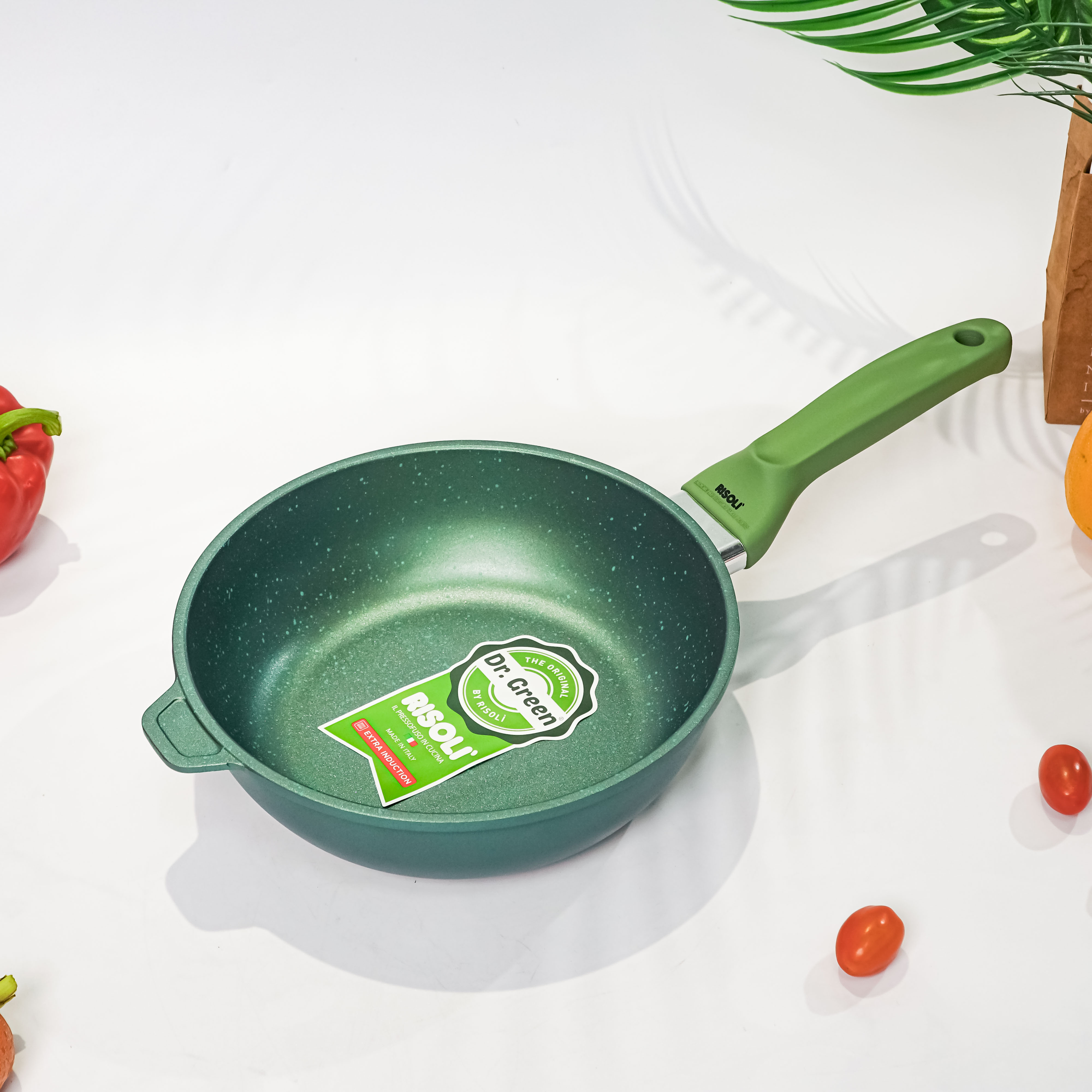 CHẢO CAO CẤP RISOLI CÓ NẮP ĐÁY TỪ DR.GREEN - Model: Risoli-00105DRIN/24