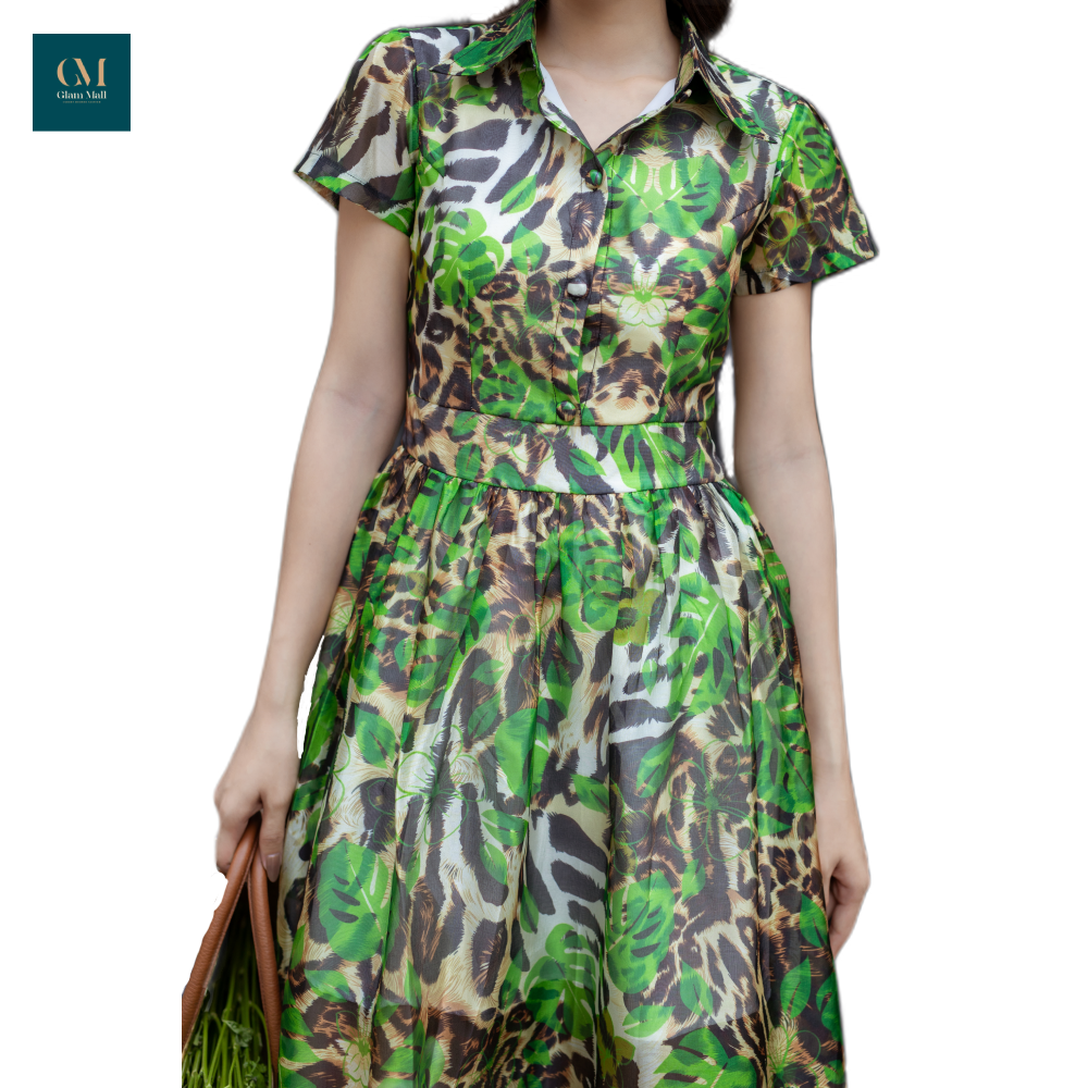 Đầm cổ sơ mi xanh lá Mabel-duoc-ban-tai-PL Home & Health Store
