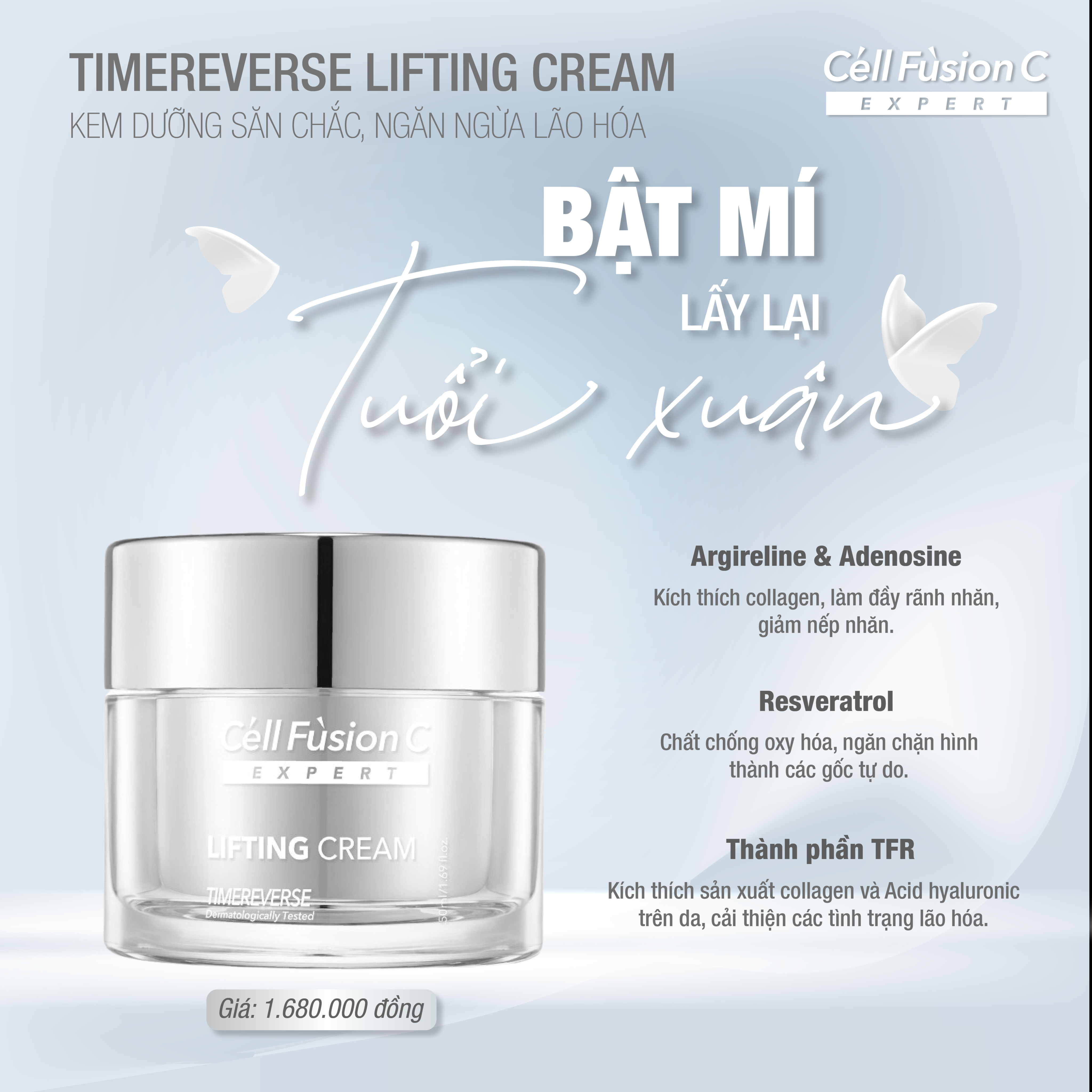 Kem dưỡng săn chắc da, ngăn ngừa lão hóa 50ml - Cell Fusion C Expert Time Reverse Lifting Cream