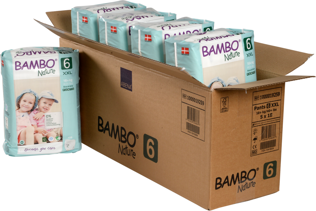 Tã Quần trẻ em số 6- Bambo Nature size 6, Từ 15kg +, 18miếng/gói bao bì màu xanh. - 3