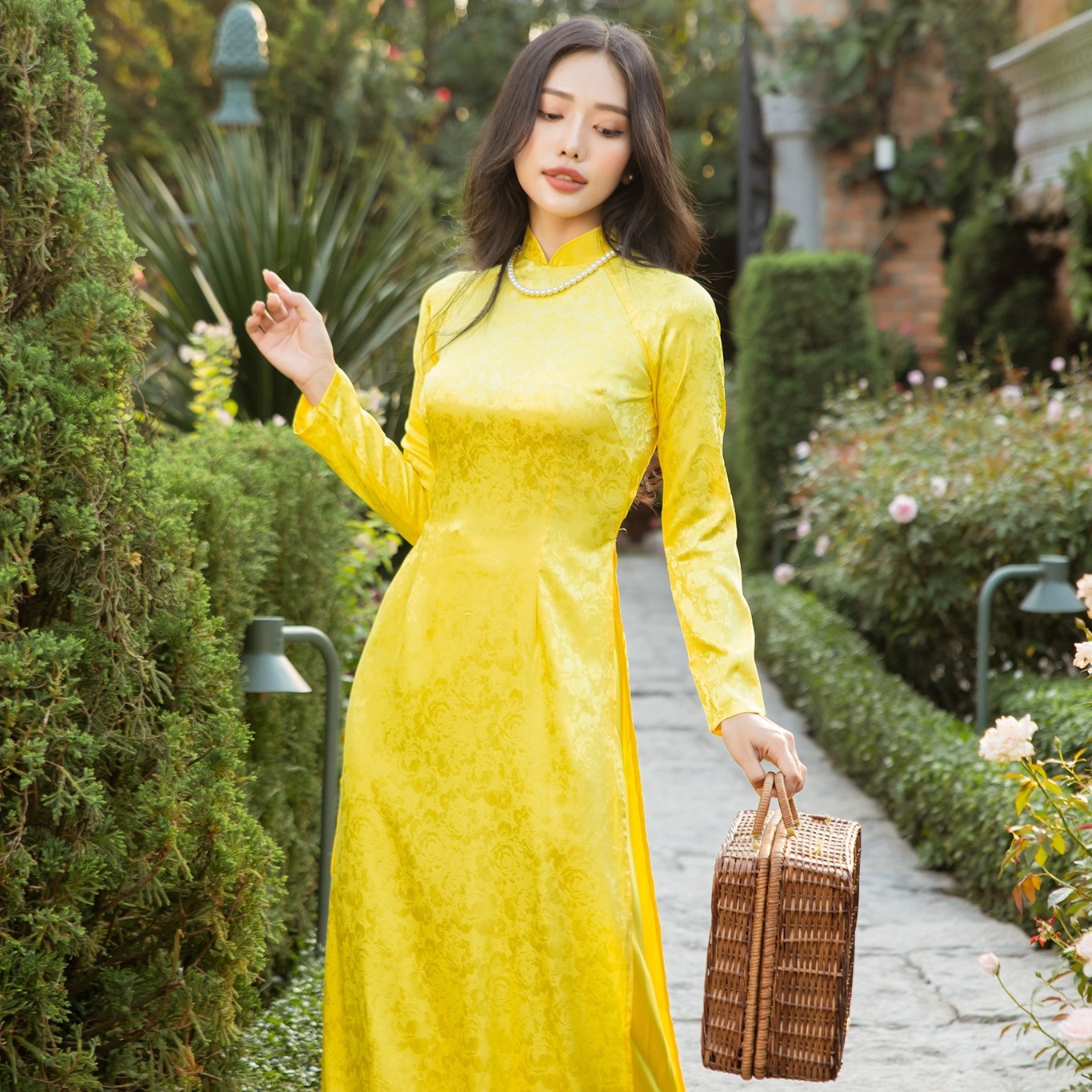 Set Áo dài Gấm hoa Thiên Ân-duoc-ban-tai-Siêu Thị Ánh Nguyệt