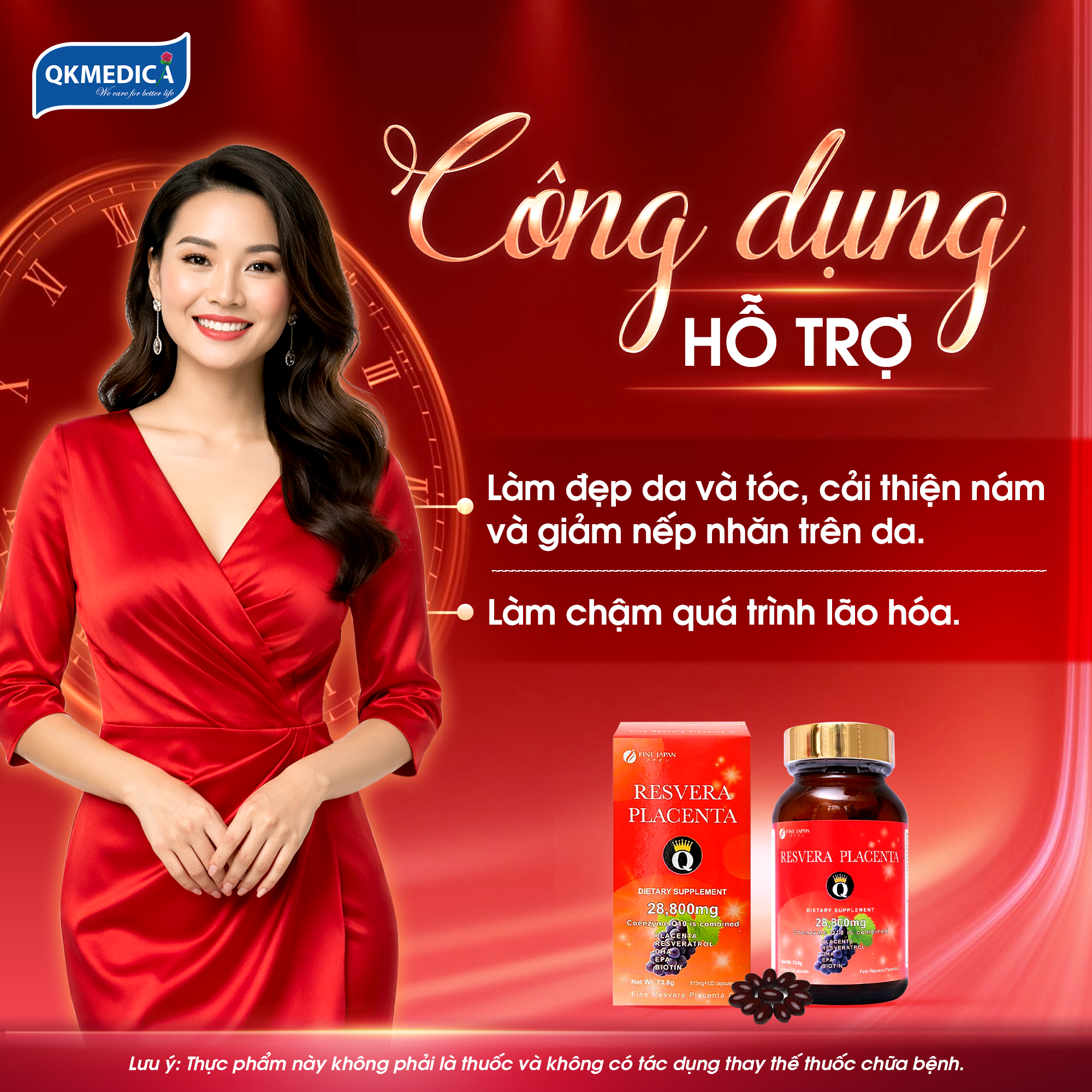 (HSD:12/12/26) Thực phẩm bảo vệ sức khỏe Resvera Placenta Q (hộp 120 viên) - 6