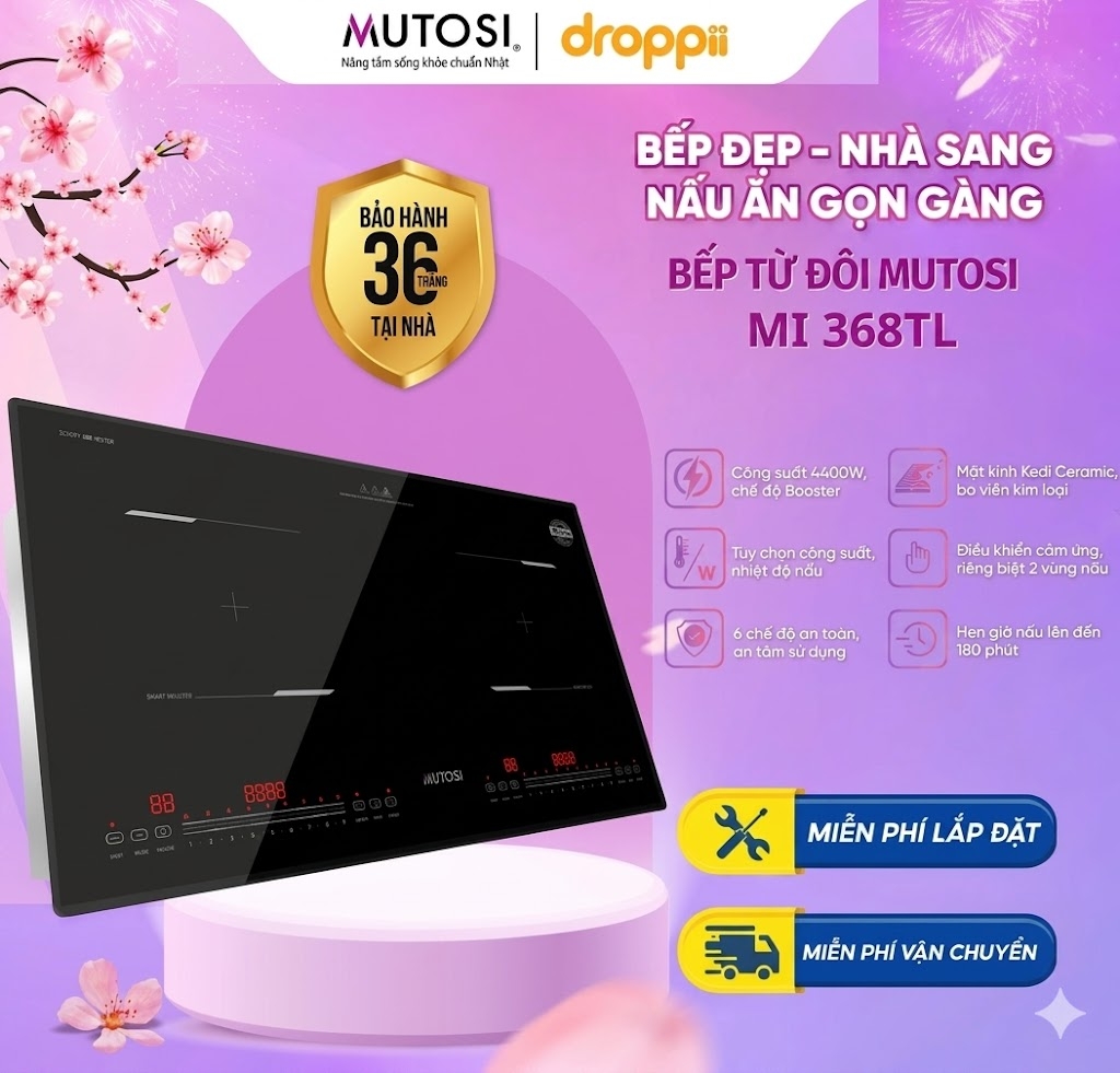Bếp từ đôi Mutosi MI-368TL - Phân phối chính hãng