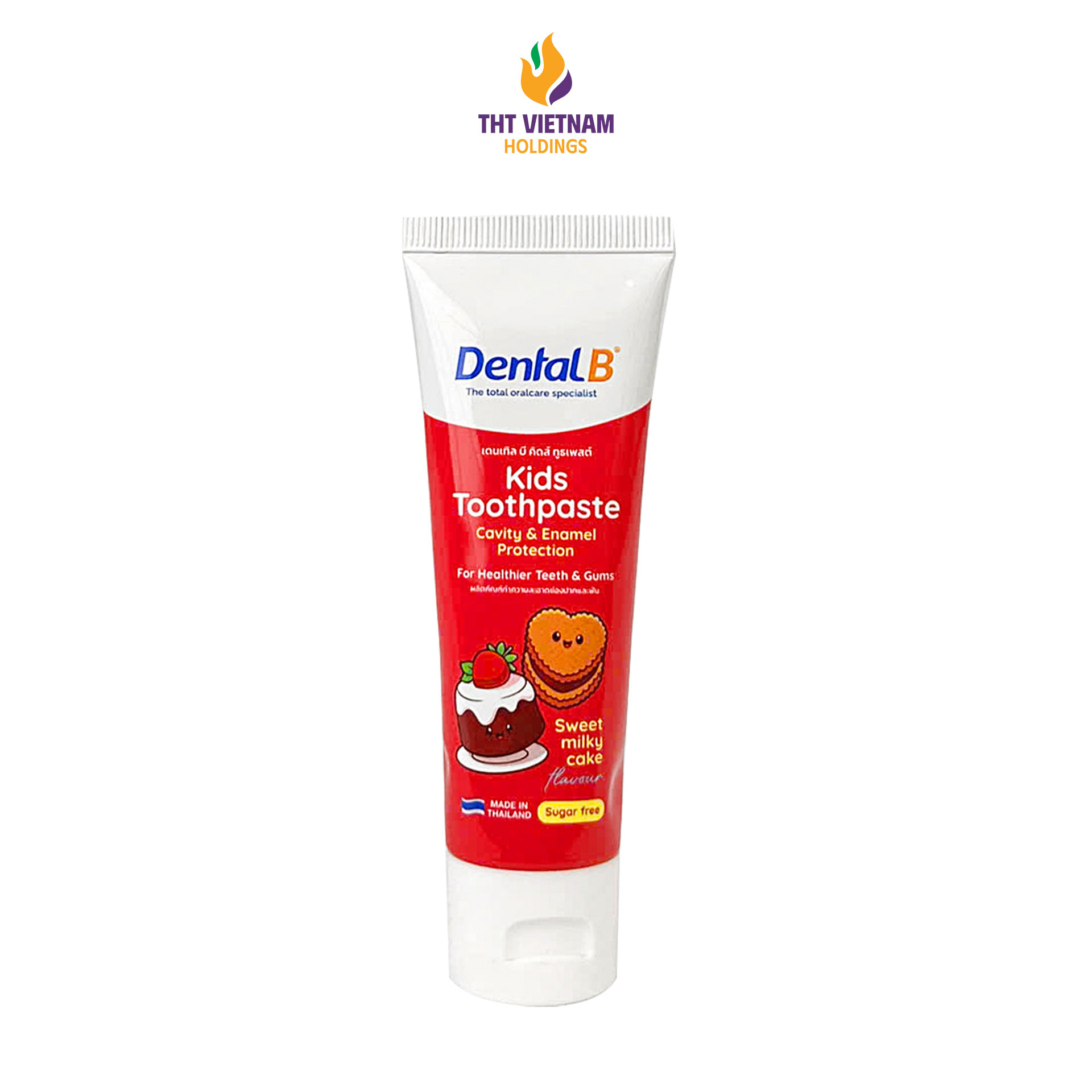 Kem đánh răng thảo dược trẻ em Dental B Thái Lan vị kẹo ngọt 50gr - Phân phối chính hãng