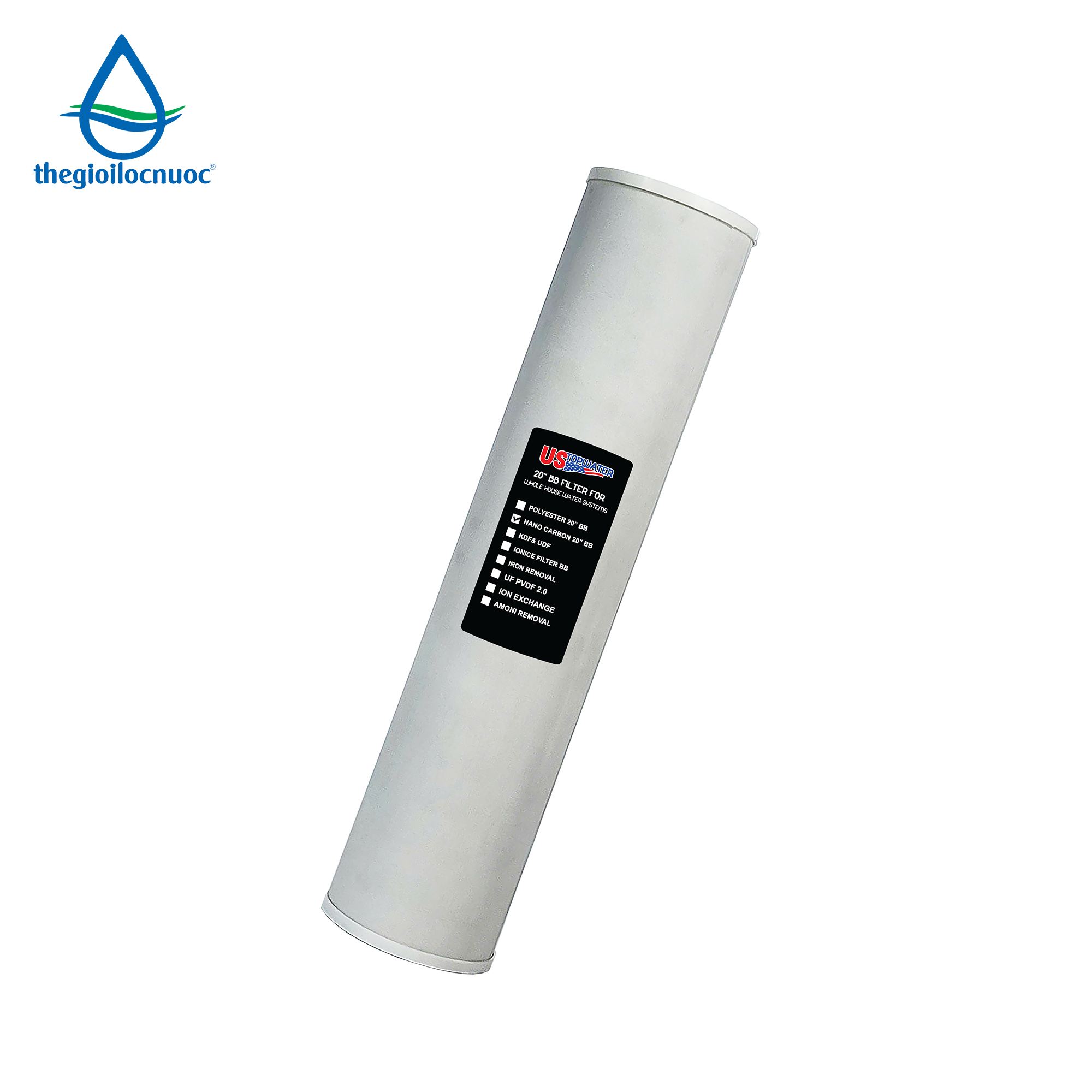 Lõi than hoạt tính mịn 2 trong 1 20'' béo nhãn hiệu Ustopwater - Thái Lan, model: CIF-20-BB