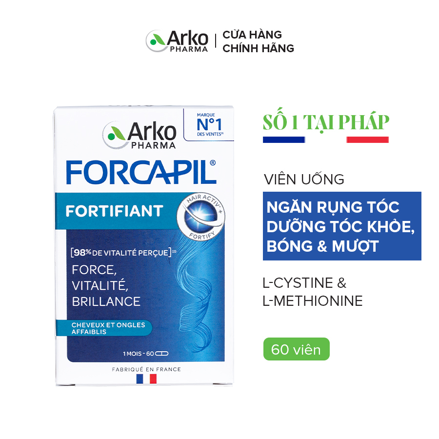 Viên uống ARKOPHARMA FORCAPIL FORTIFIANT bổ sung biotin, hỗ trợ tóc chắc khỏe (Hộp 60 viên) - 2