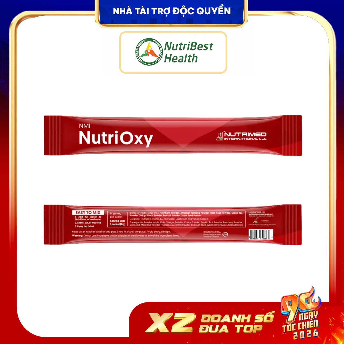 Gói lẻ - Thực phẩm bổ sung NMI NUTRIOXY - Phân phối chính hãng
