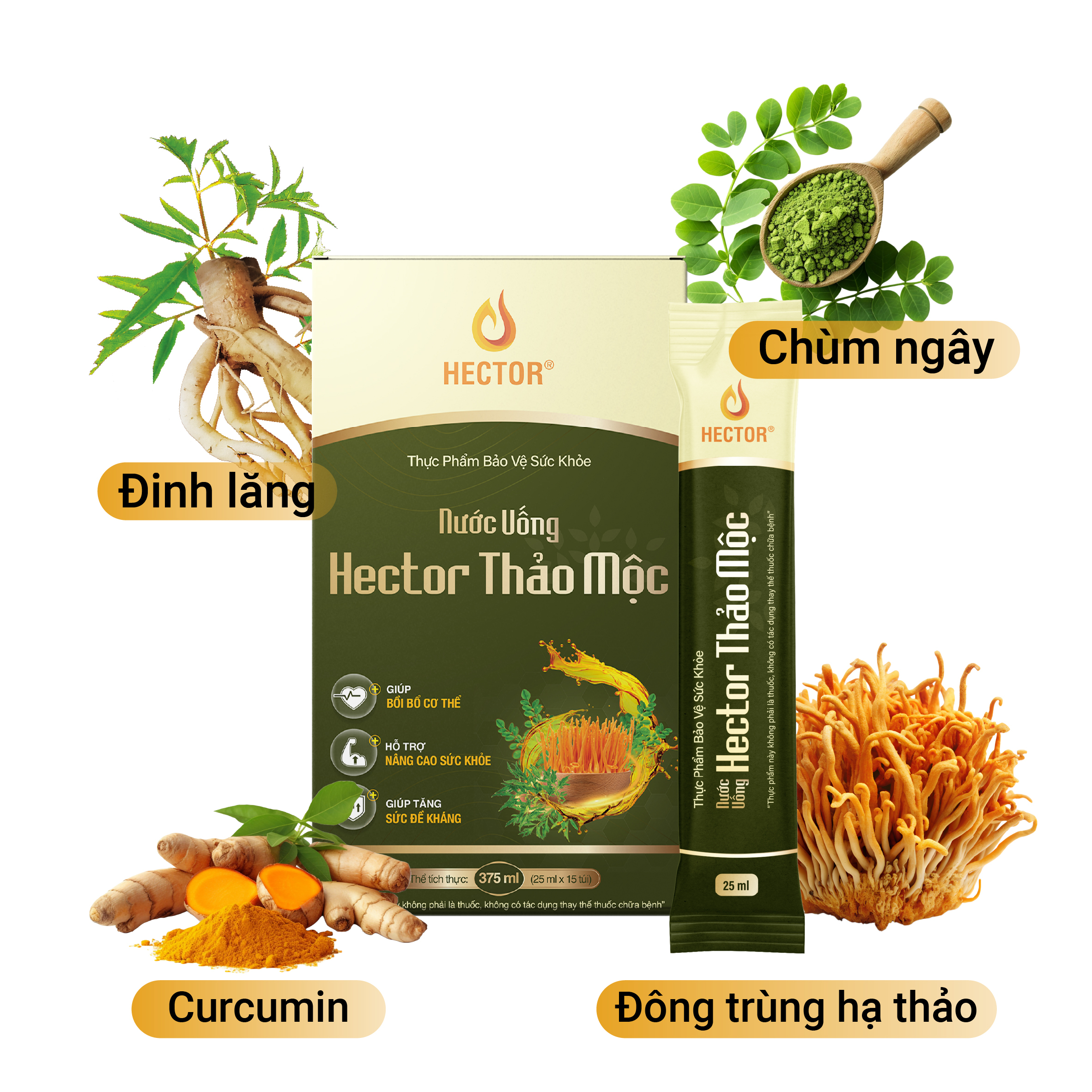 Thực phẩm bảo vệ sức khỏe Nước uống Hector Thảo mộc (15 túi) - Phân phối chính hãng