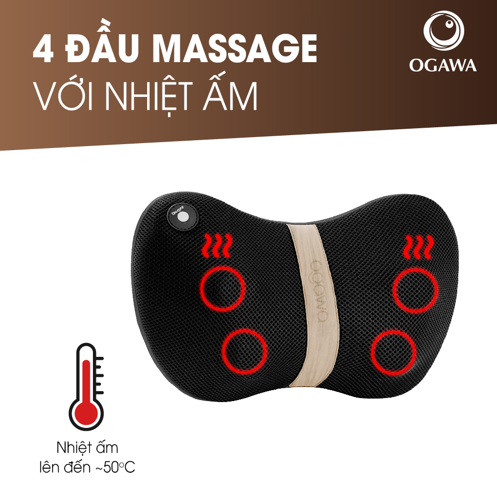 Gối Massage văn phòng (OG-2015), màu gỗ tro Mobile Shiatsu - Ashwood