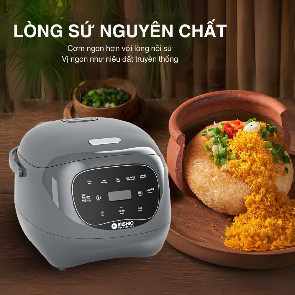 Nồi cơm điện lòng sứ dưỡng sinh Mishio MK365 (0.8L)