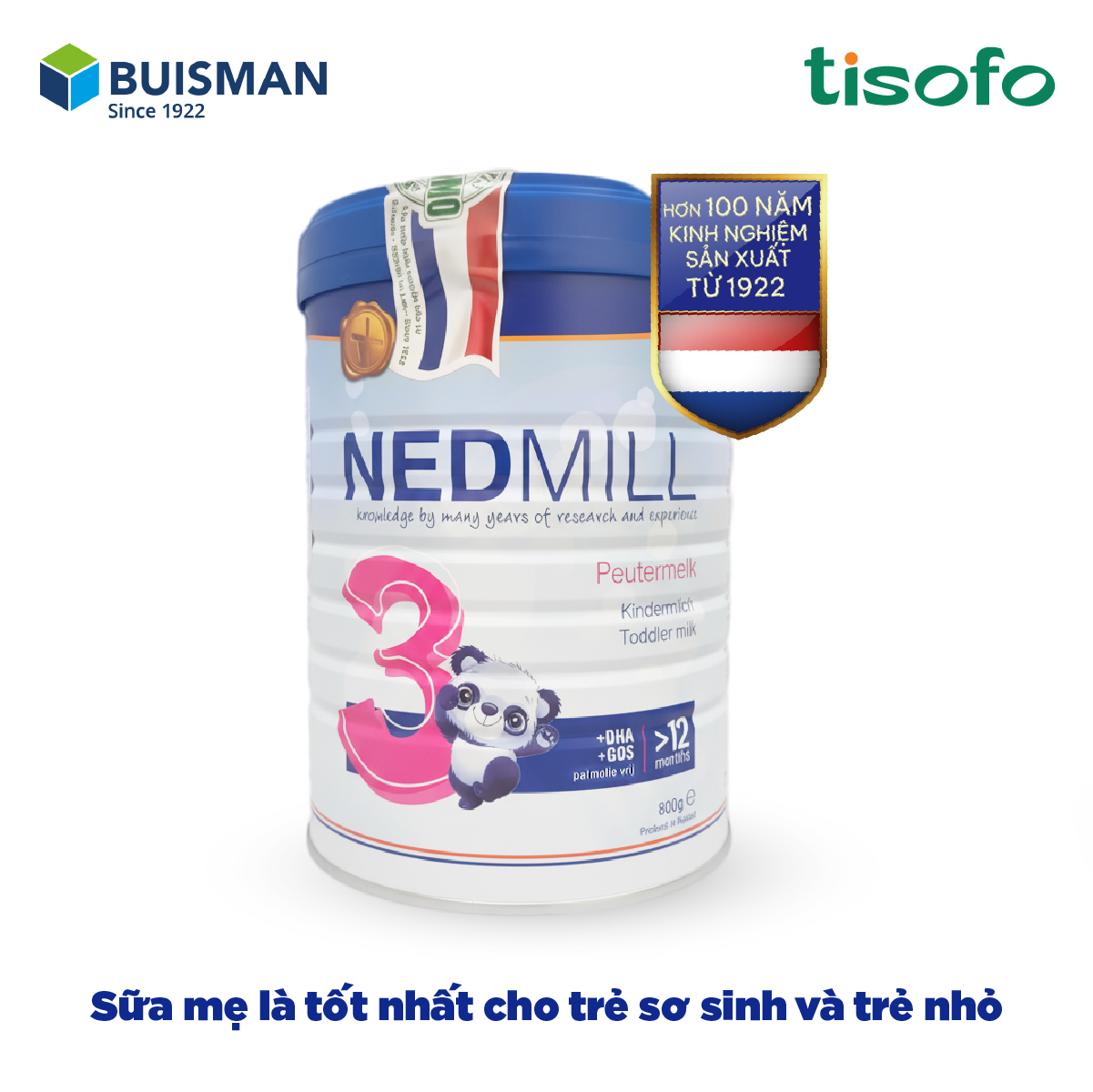 Sữa công thức Nedmill Stage 3 – Bổ sung dinh dưỡng cho Trẻ trên 12 tháng tuổi - Phân phối chính hãng