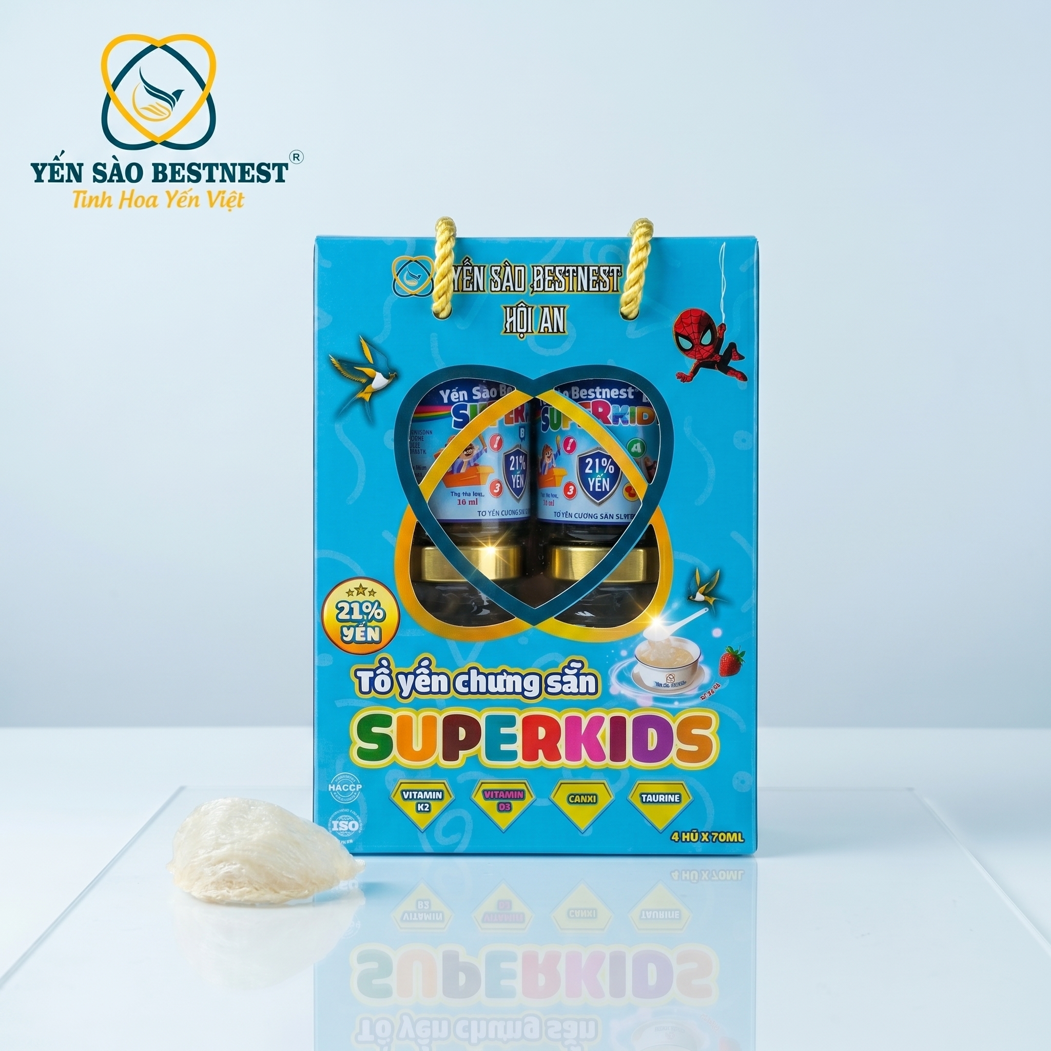 Hộp 4 hũ Yến Sào BESTNEST HỘI AN 21% Superkids - Phân phối chính hãng