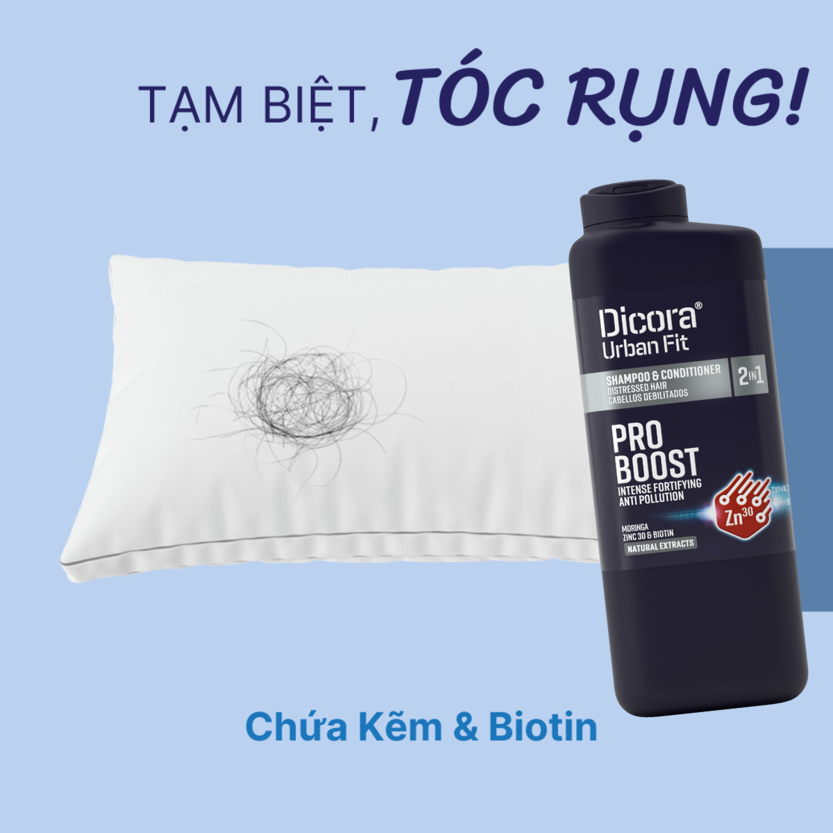 Gội - xả Dicora Urban Fit 2 in 1 chống rụng tóc dành cho nam giới 400ml