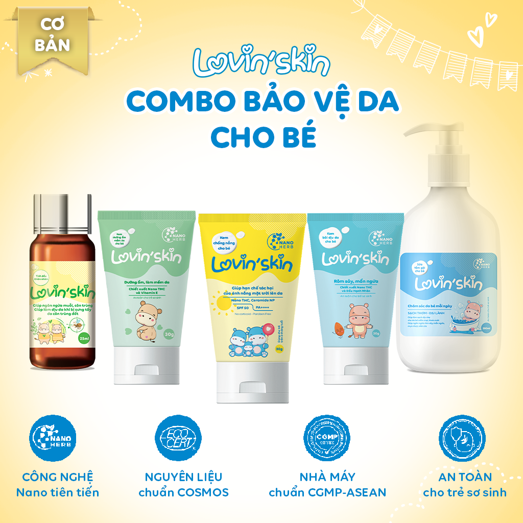 Combo bảo vệ da toàn diện cho bé Lovin'Skin