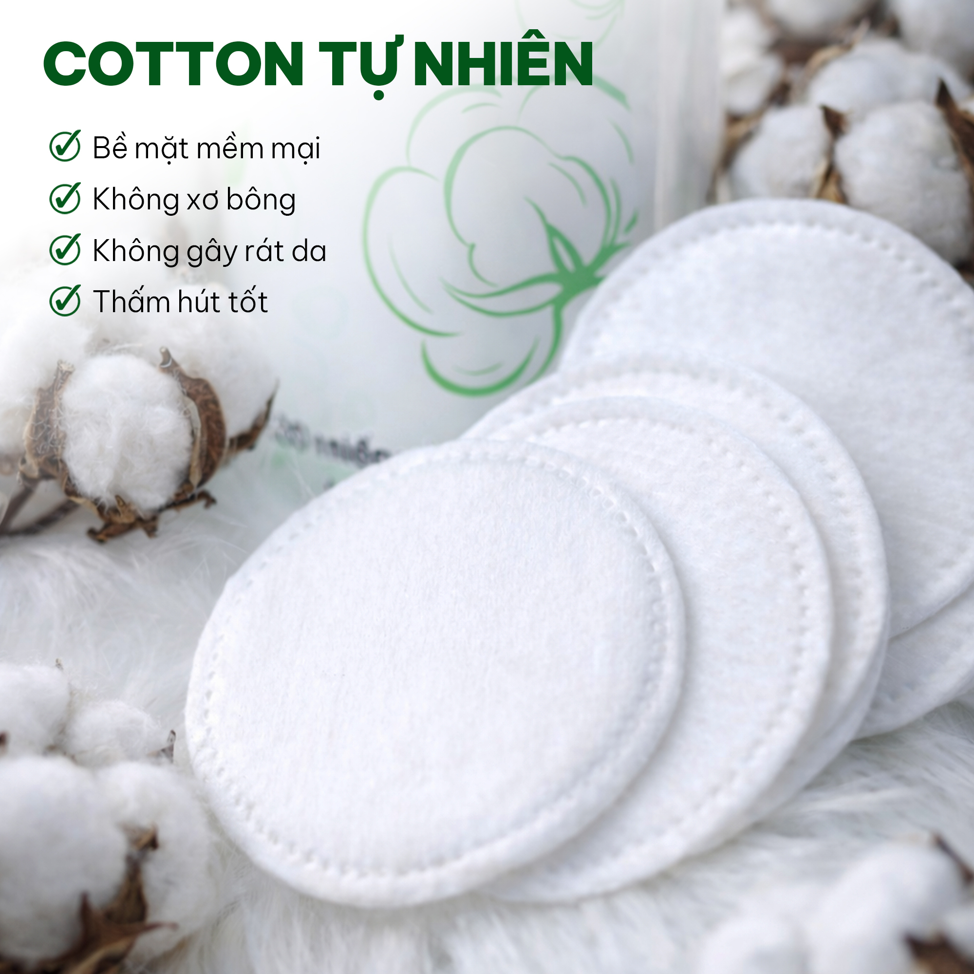 Combo 3 túi Bông Làm sạch da (360 miếng)