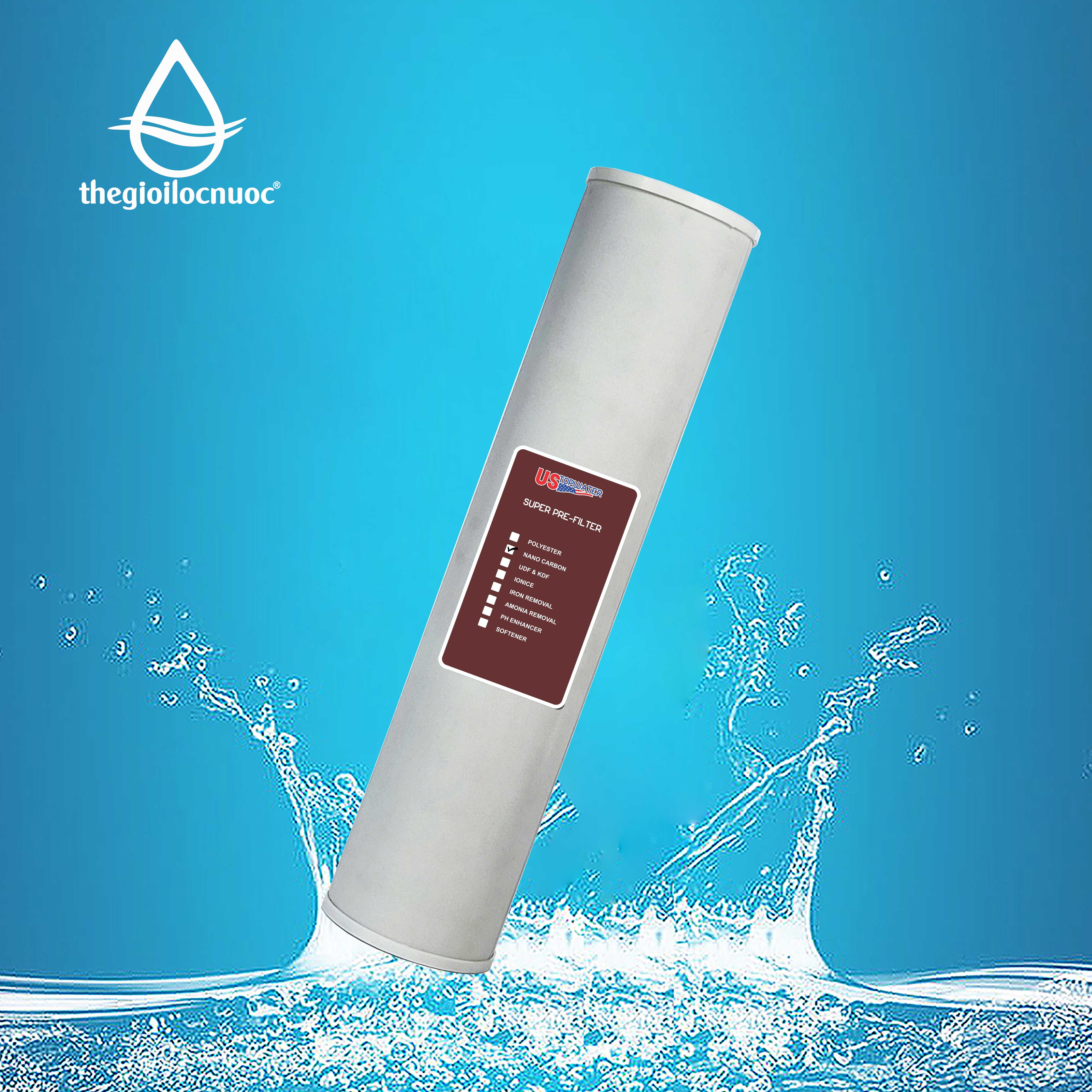 Lõi lọc Nano Carbon 3-in-1 20" béo Hydronix, model: F-SDP-4520 - 2