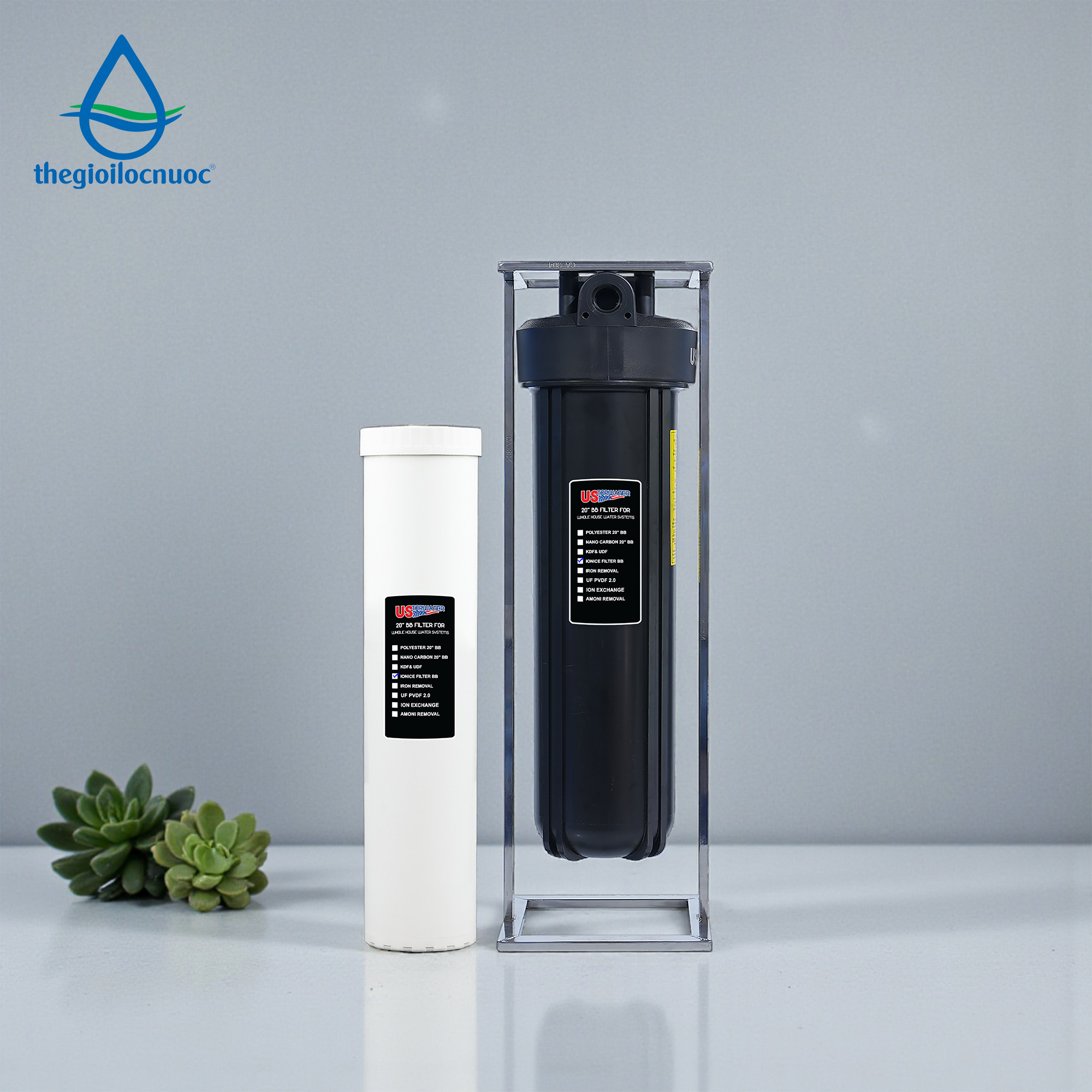 Bộ lọc chống cáu cặn USTopwater 20 inches béo, Model: Scala-45-AS, Công suất 1200 lít/giờ, Vỏ nhựa