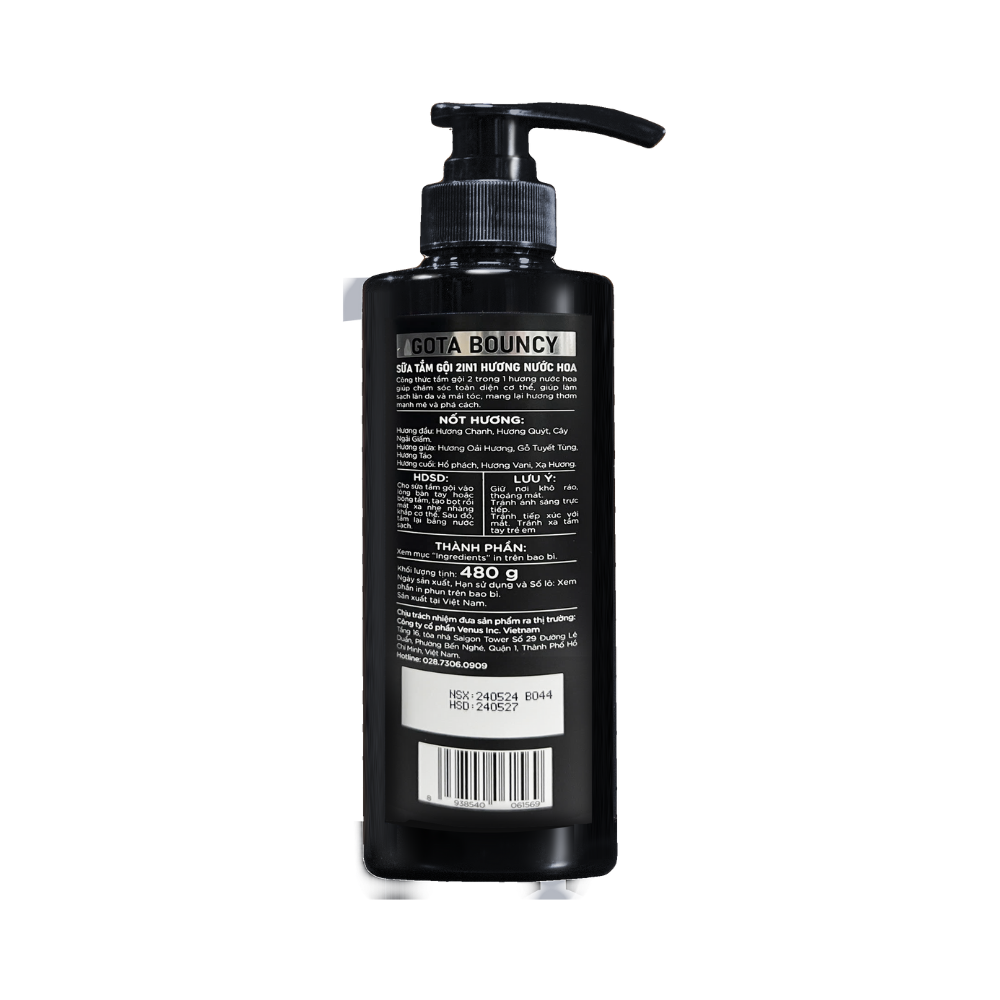 Sữa tắm Gội 2in1 Hương Nước Hoa Gota Bouncy 480g - 4