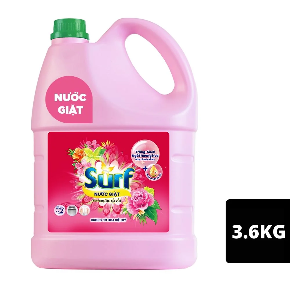 Nước giặt Surf Hương cỏ hoa diệu kỳ can 3.6 kg - Phân phối chính hãng