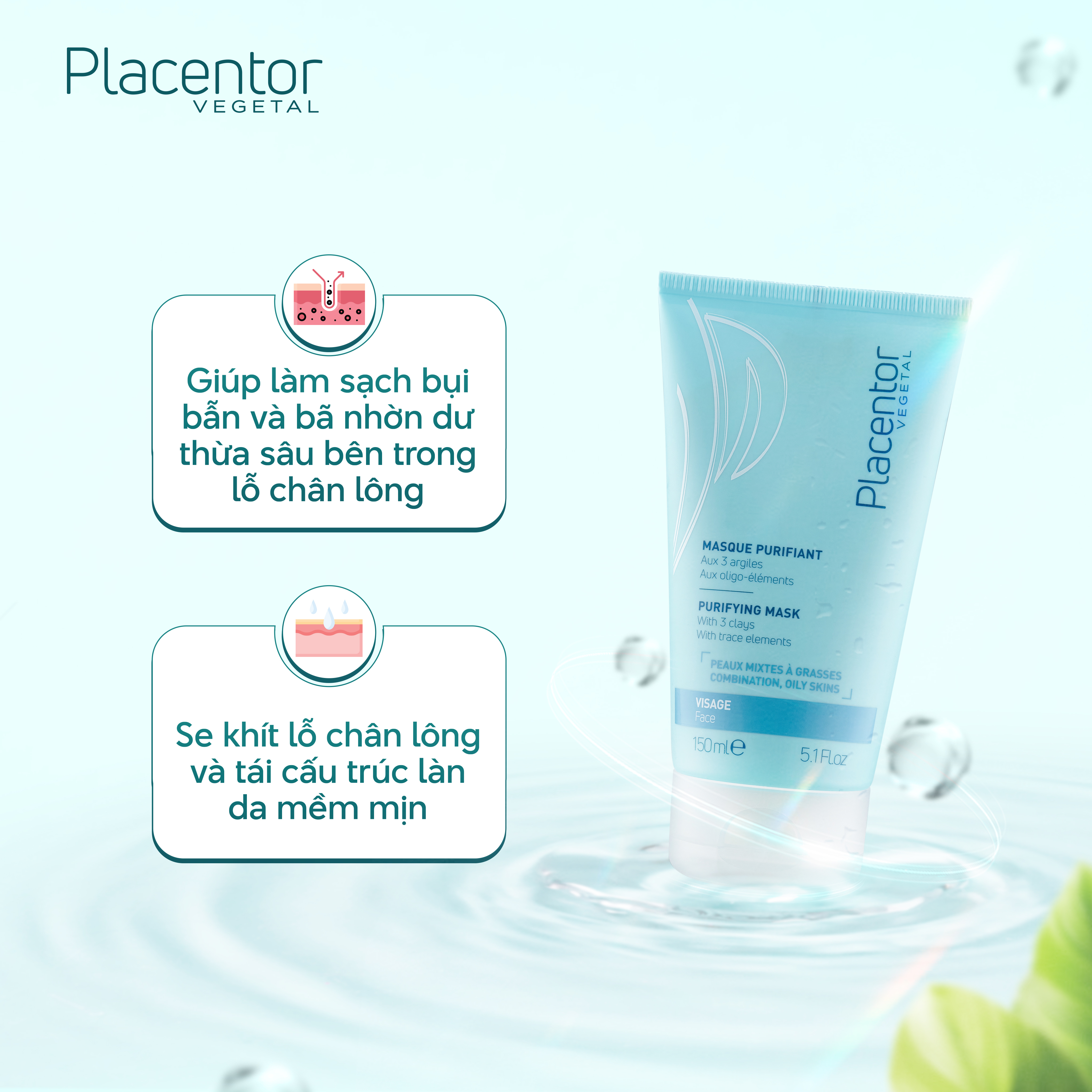 Mặt Nạ Giúp Dưỡng Ẩm Và Làm Trắng Da Placentor Vegetal Masque Purifiant Purifying Mask - 6