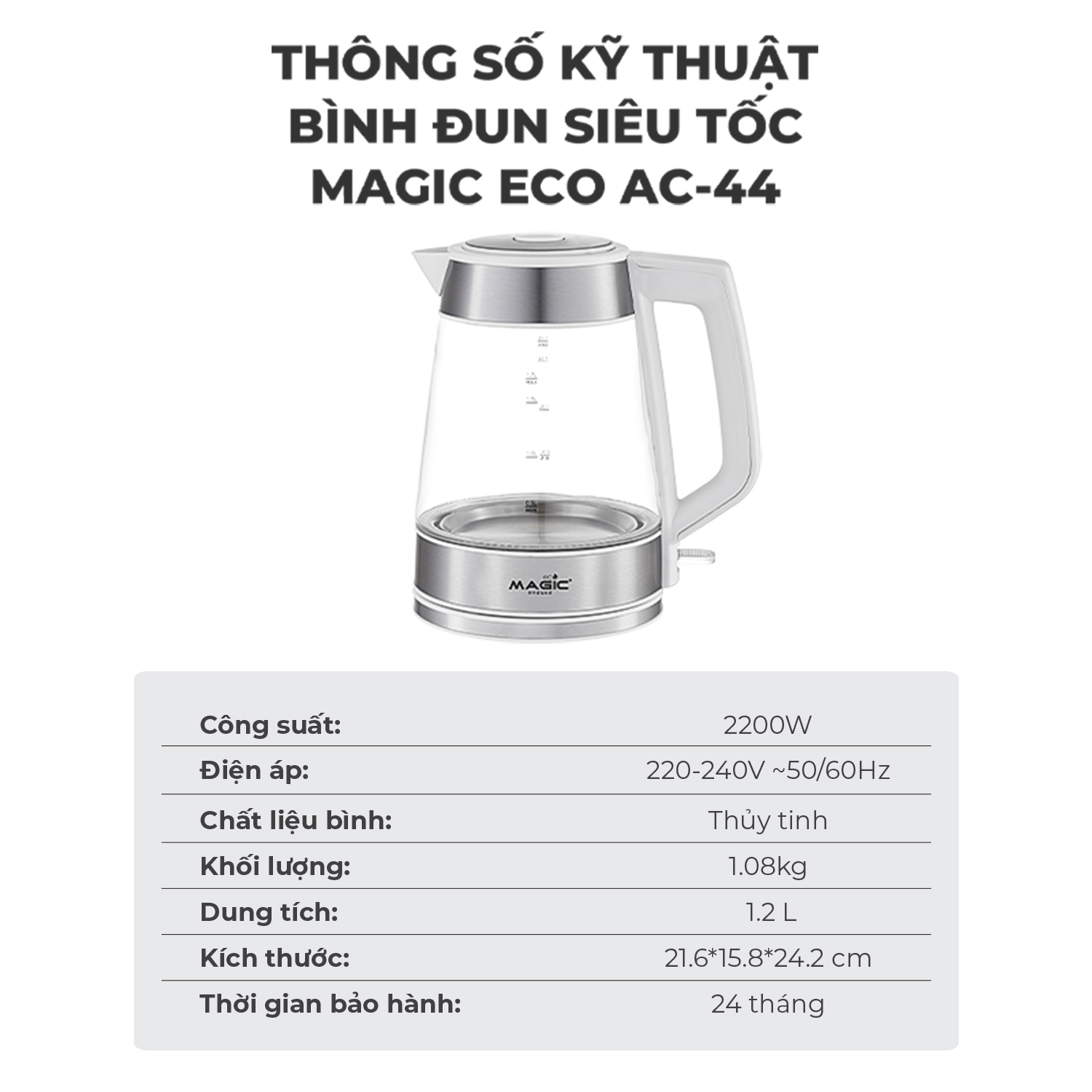 Bình đun siêu tốc Magic Eco AC-44