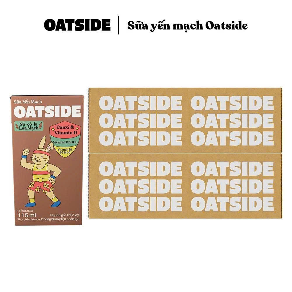 [HSD: 10/2026] Sữa yến mạch OATSIDE vị Sô-cô-la lúa mạch Thùng 40 Hộp 115ml