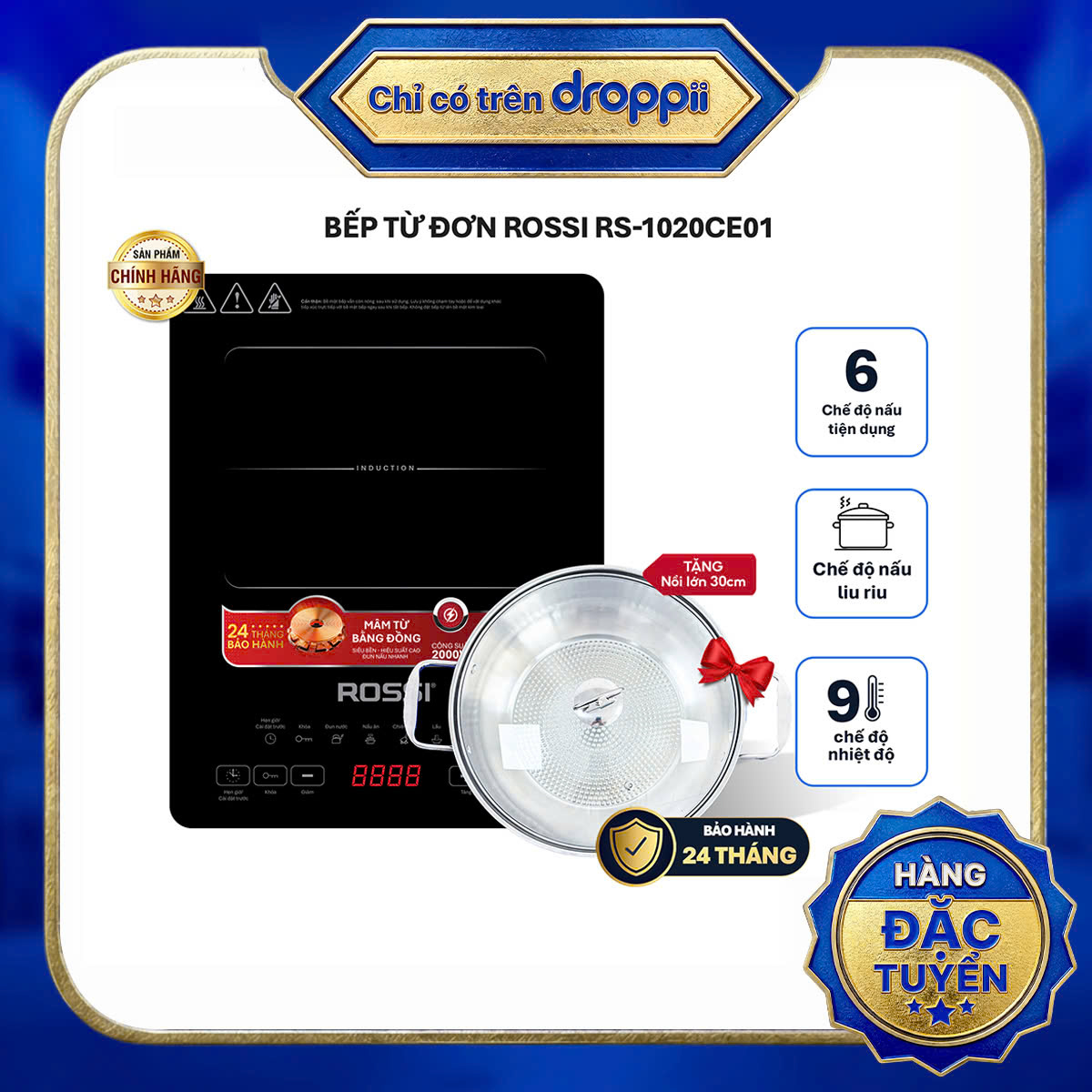 Bếp từ đơn Rossi RS-1020CE01 - Phân phối chính hãng
