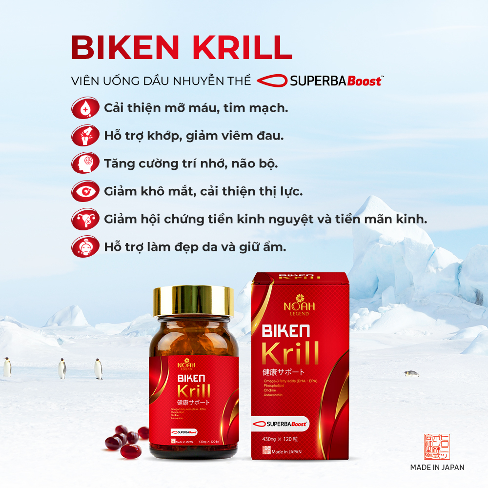 Thực phẩm bảo vệ sức khỏe BIKEN KRILL (Bổ sung Omega-3 nhuyễn thể)