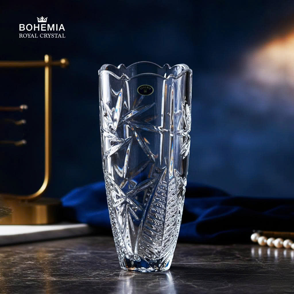 Bình hoa pha lê 89002 dáng bầu Bohemia Royal Crystal -  Model: PINWHEEL 300mm - 3