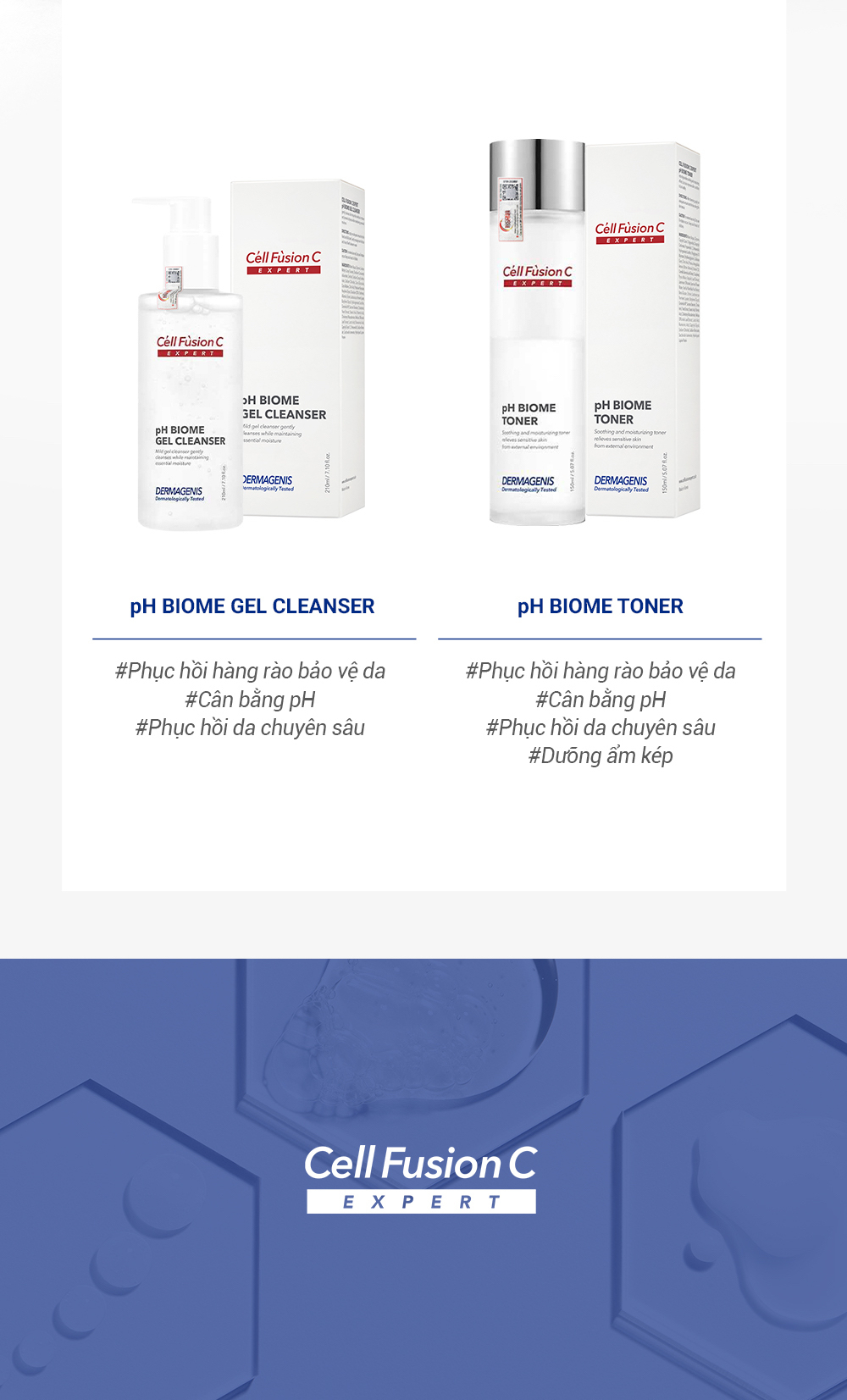 Gel Rửa Mặt Dịu Da, Tăng Cường Hàng Rào Bảo Vệ Da 210ml - Cell Fusion C Expert Dermagenis pH Biome Gel Cleanser