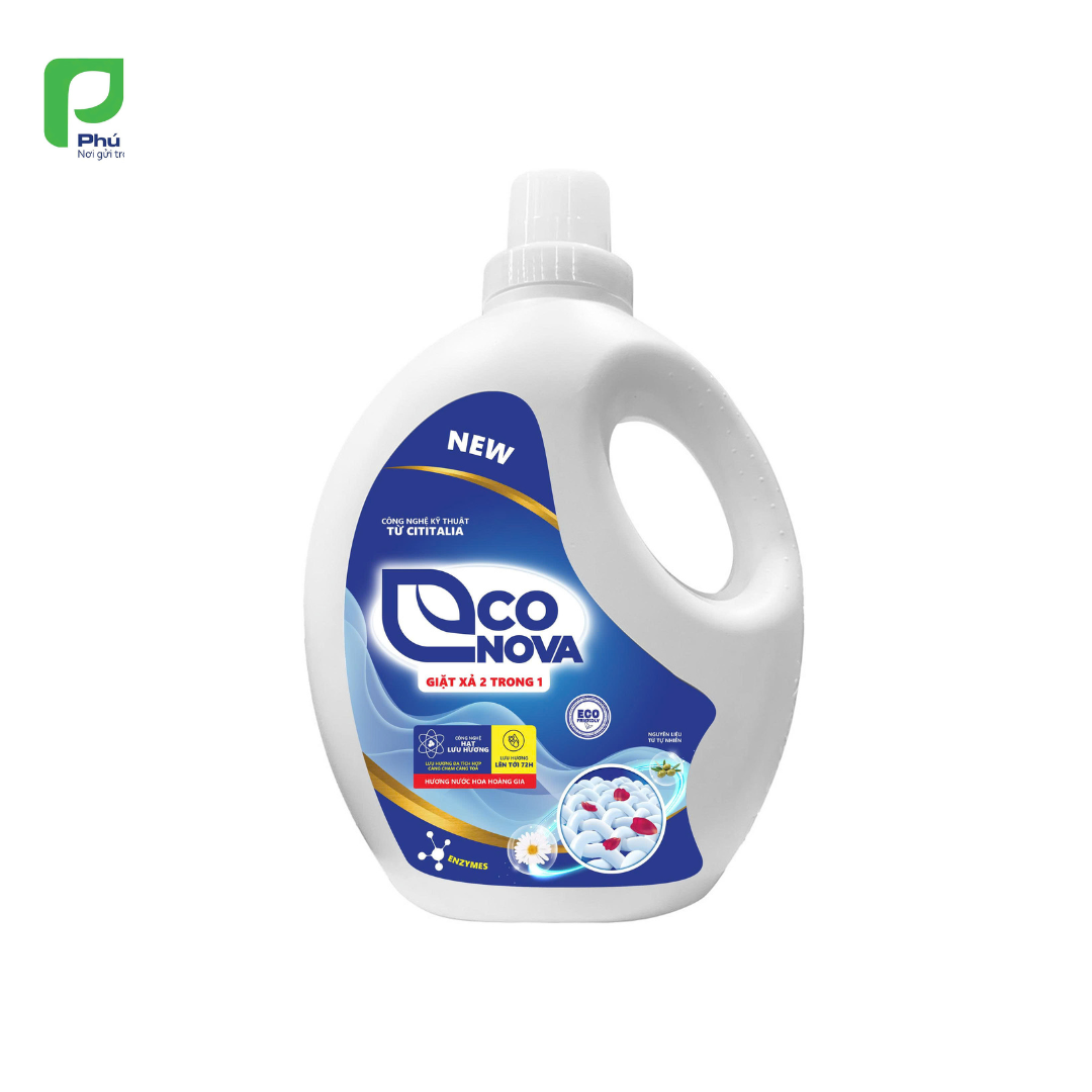 Nước giặt xả 2in1 hương nước hoa hoàng gia Econova 3,65kg