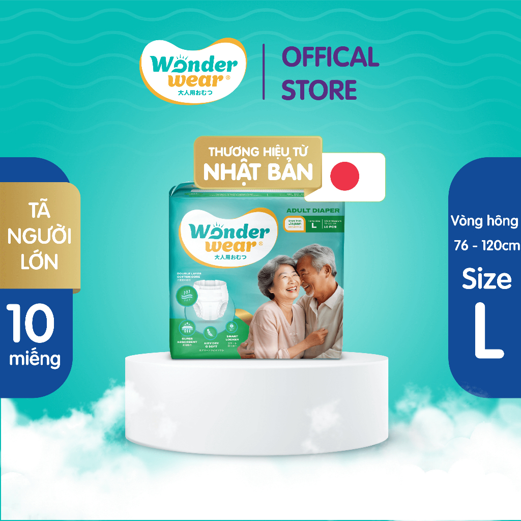 Tã người lớn WONDER WEAR size L (10 miếng)