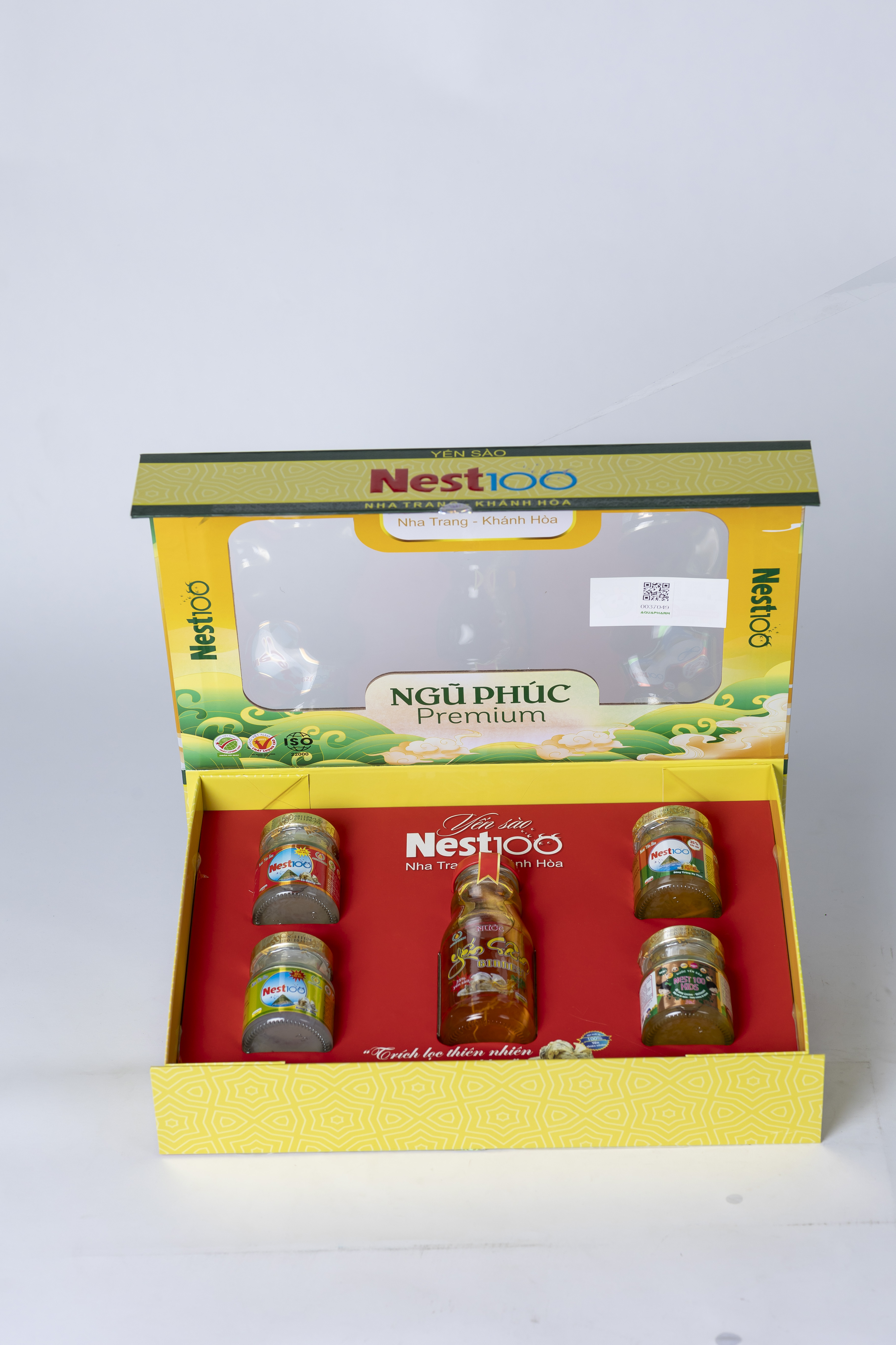 Hộp quà tặng Cao cấp - Ngũ Phúc Premium yến chưng Nest100 cao cấp (kèm túi)