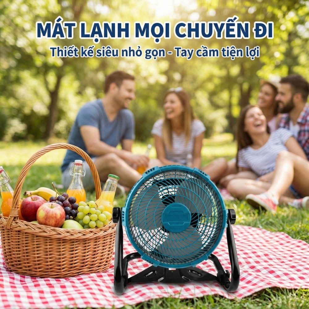 Quạt Để Bàn Tích Điện Kachi MK443 – Gió Turbo Mạnh Mẽ, Xoay 360 Độ, Thiết Kế Di Động Đa Năng - 9