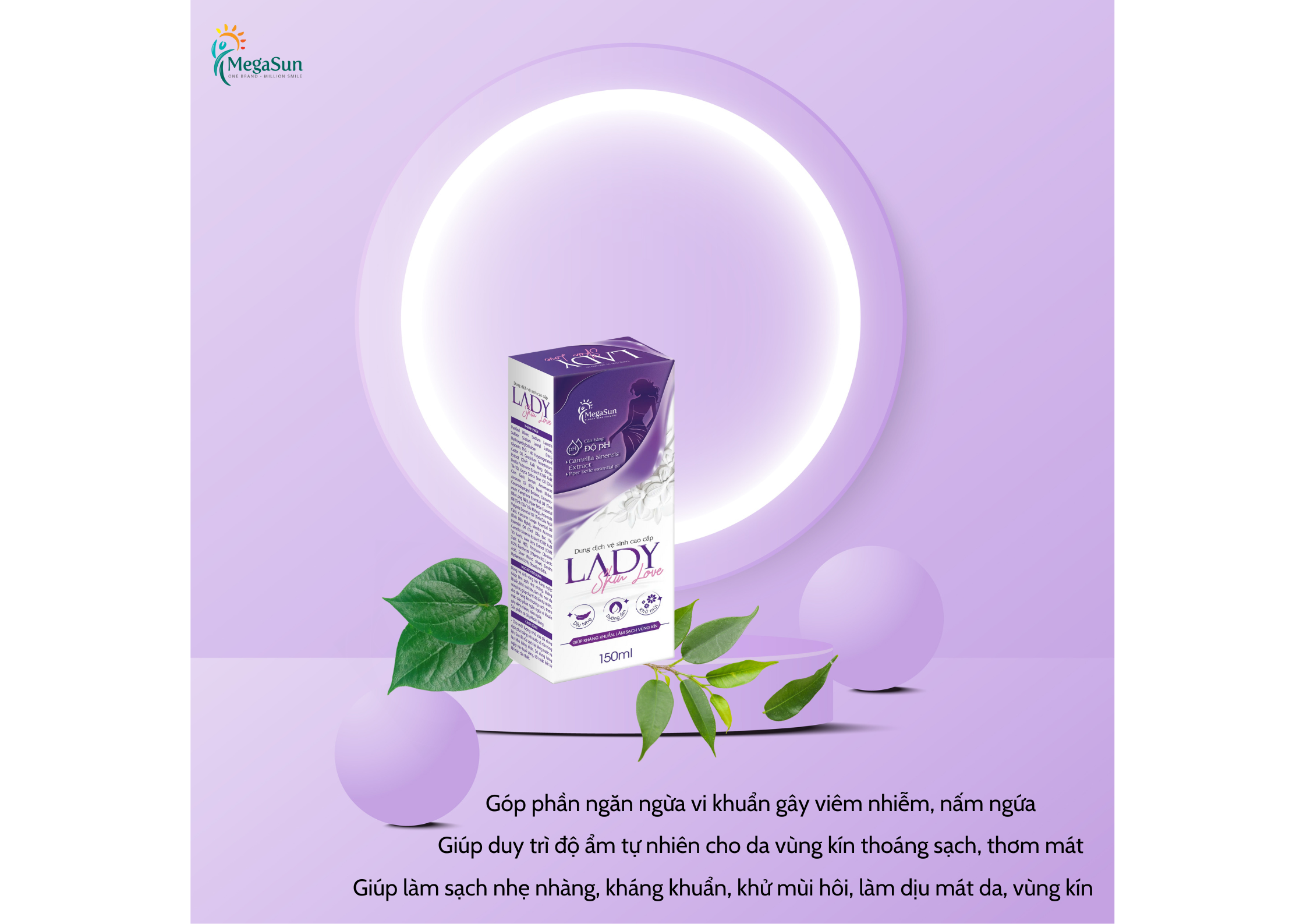 Dung dịch vệ sinh cao cấp MEGA SUN Lady Skin Love 150ml