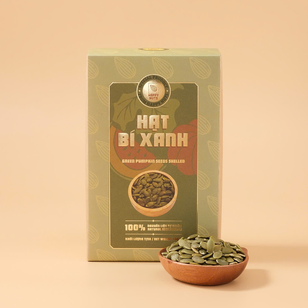 Hạt bí xanh Ấn Độ (tách vỏ) Happy Nuts 500gr - Phân phối chính hãng