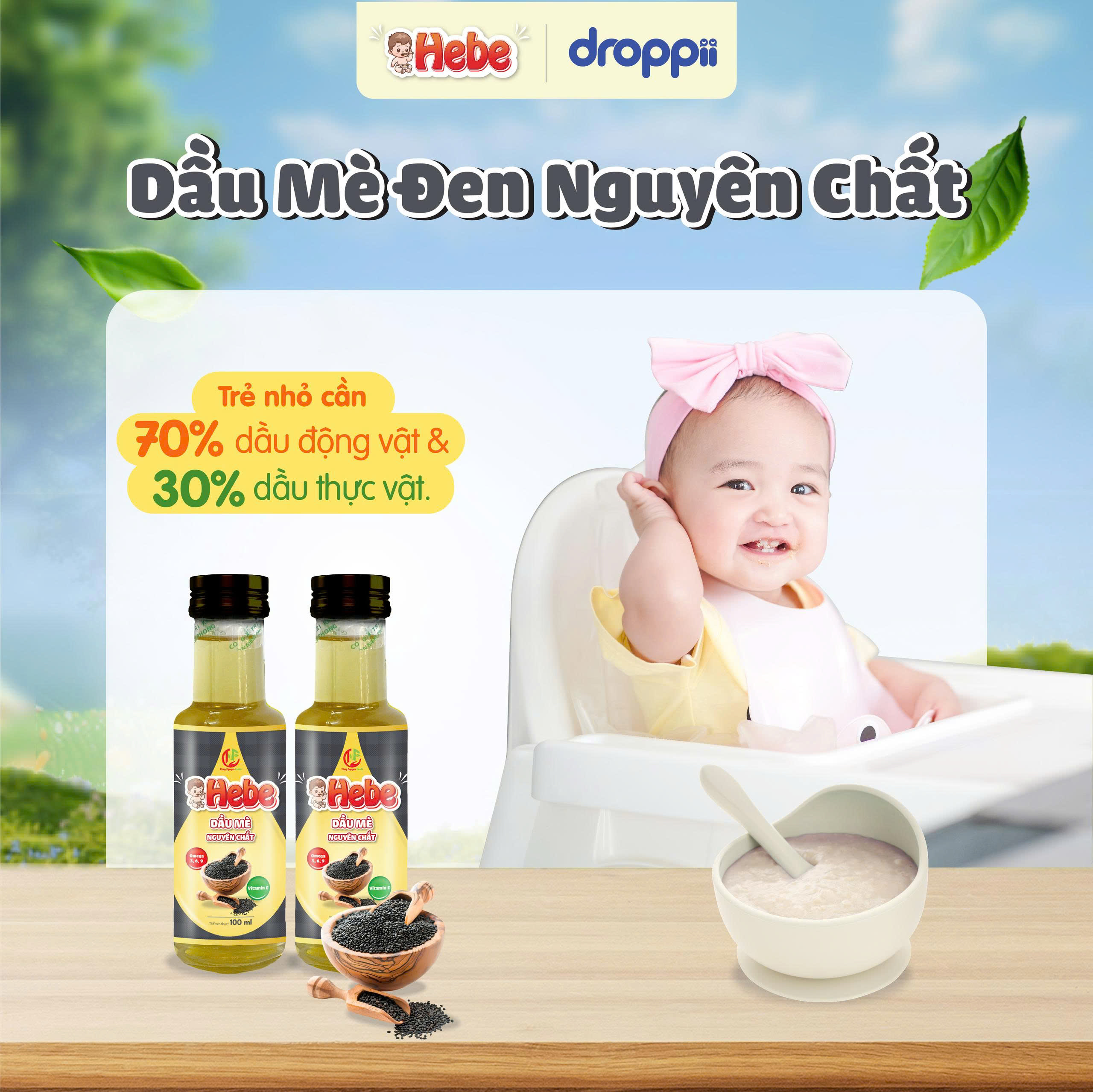 Dầu mè nguyên chất HEBE (chai 100ml) - 6