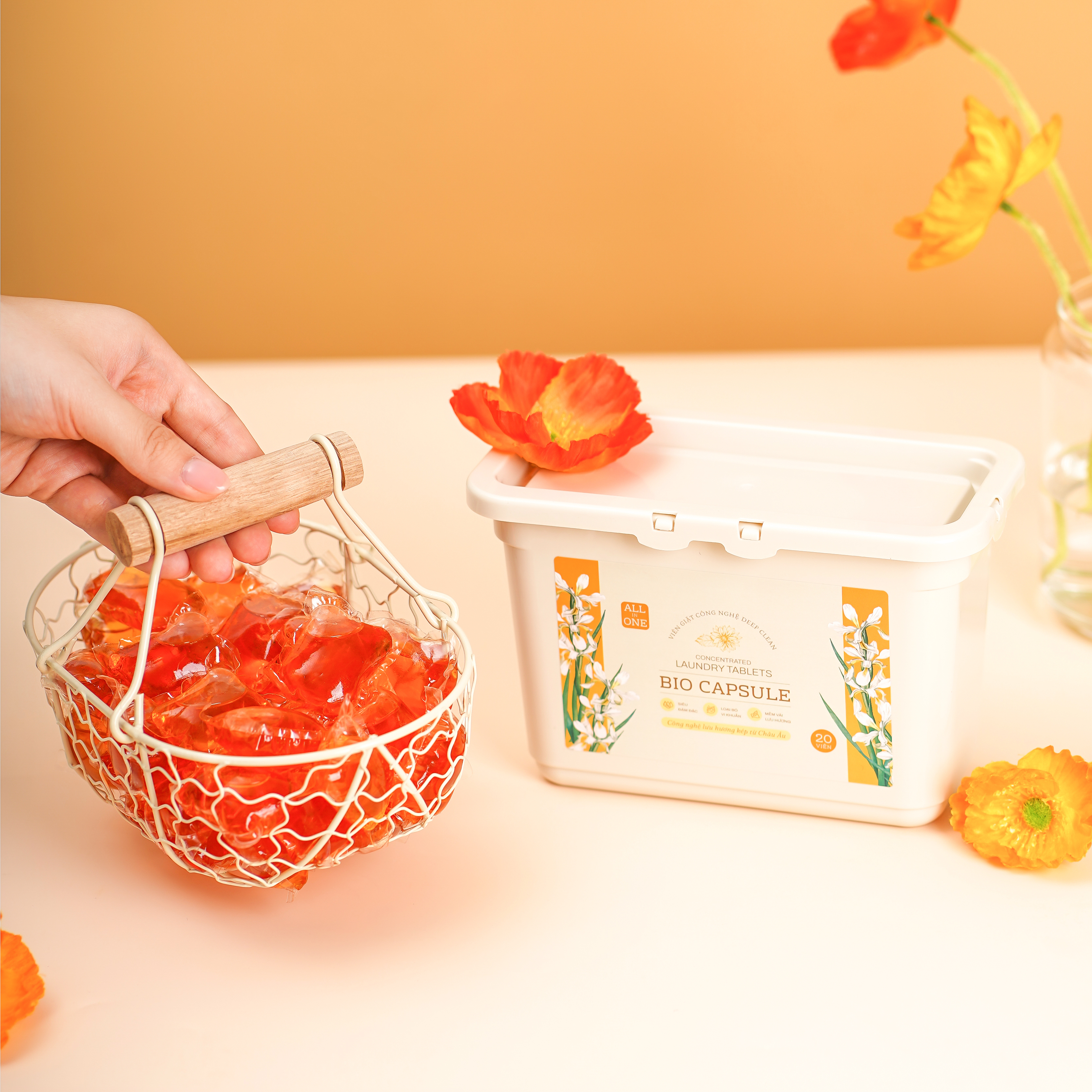 Thùng 4 Hộp 20 Viên giặt xả BioCapsule Đơn