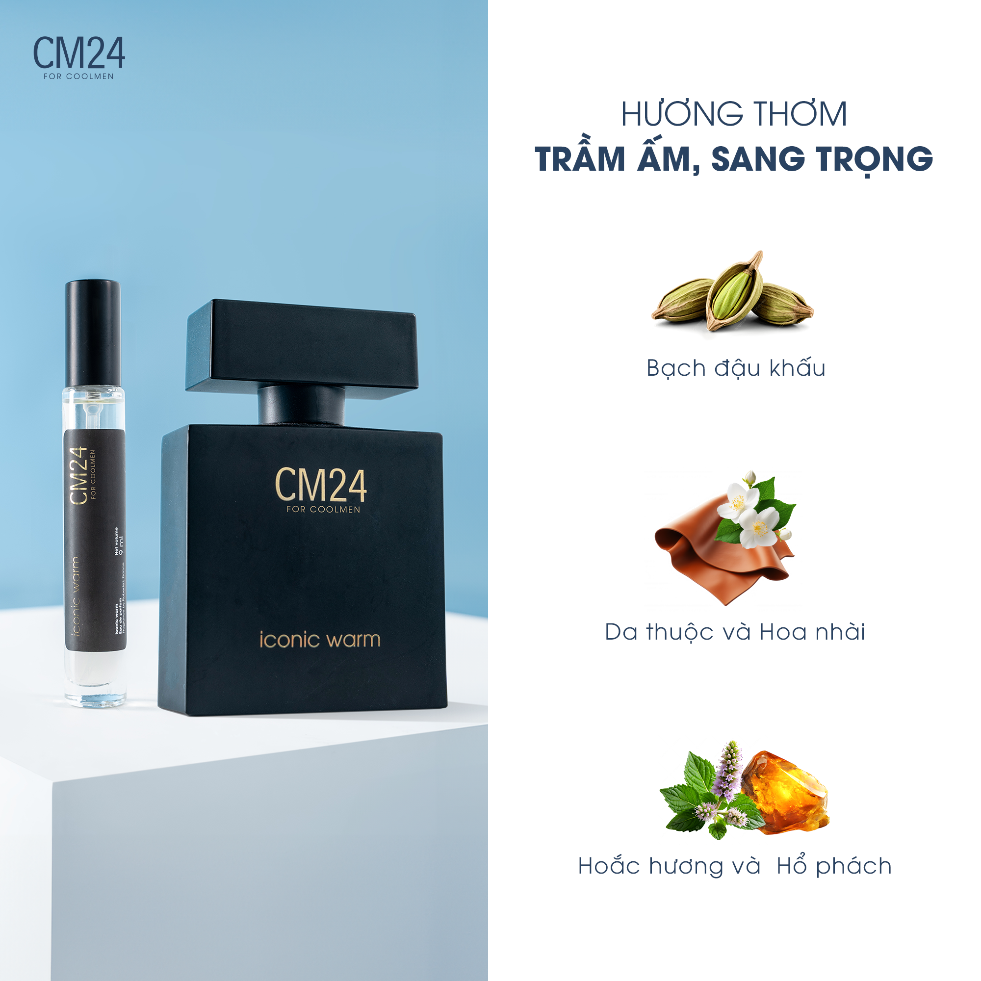 Nước hoa nam CM24 Iconic Warm lưu hương 6-8h 50ml