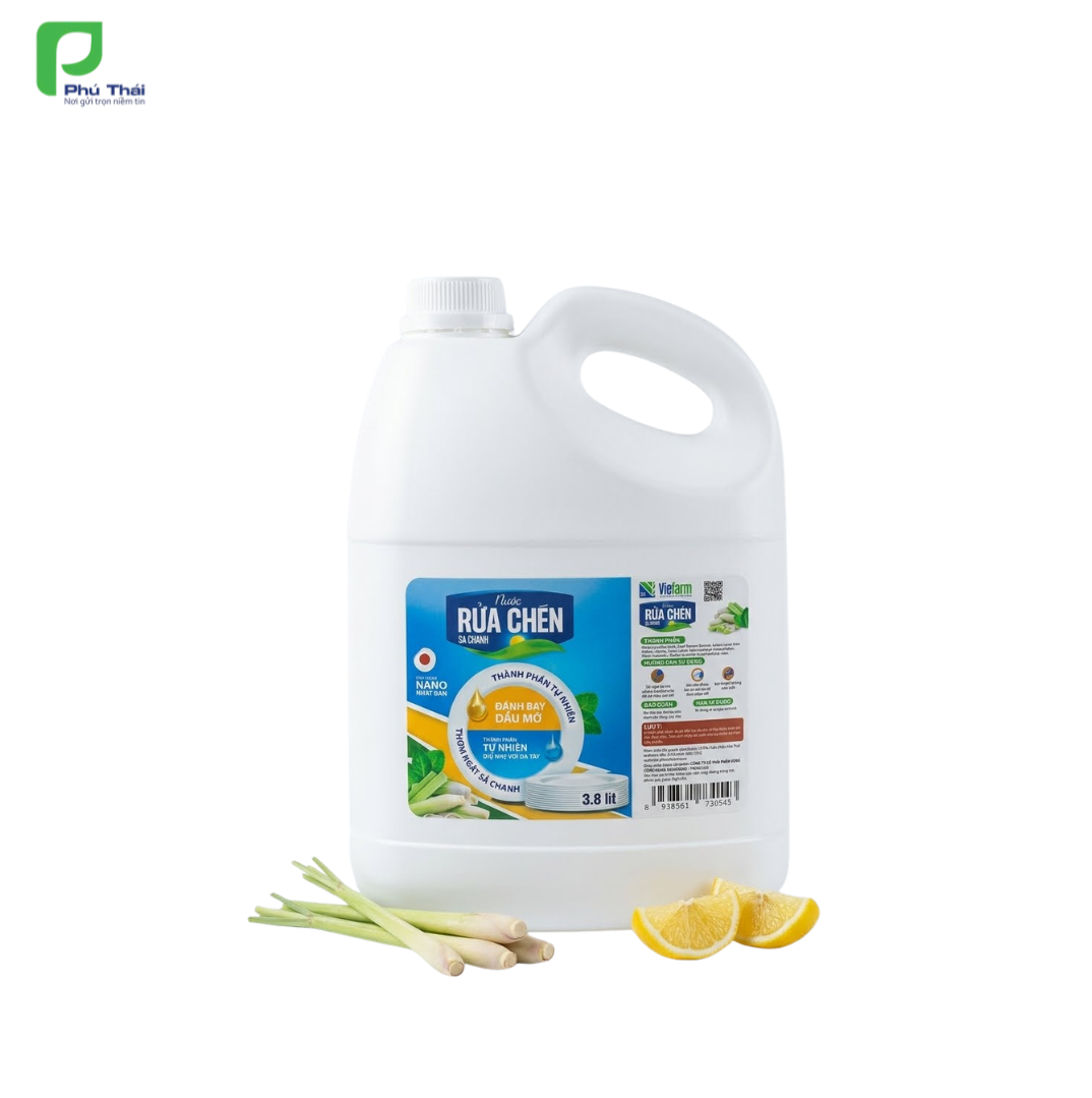 Nước rửa chén sả chanh VIEFARM 3,8 lít - Phân phối chính hãng