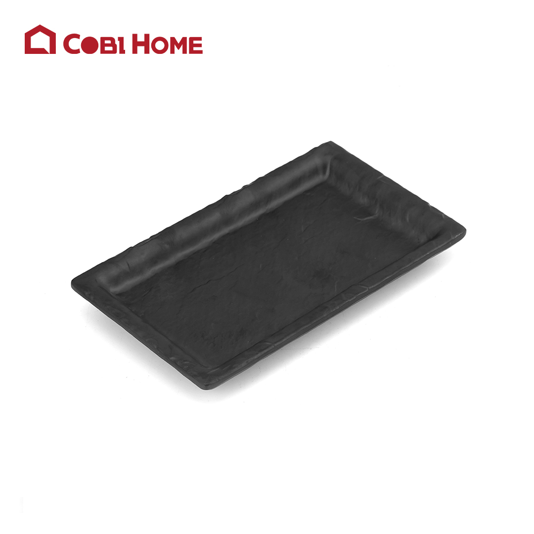 Dĩa Mela đen bóng chữ nhật ngắn_378502