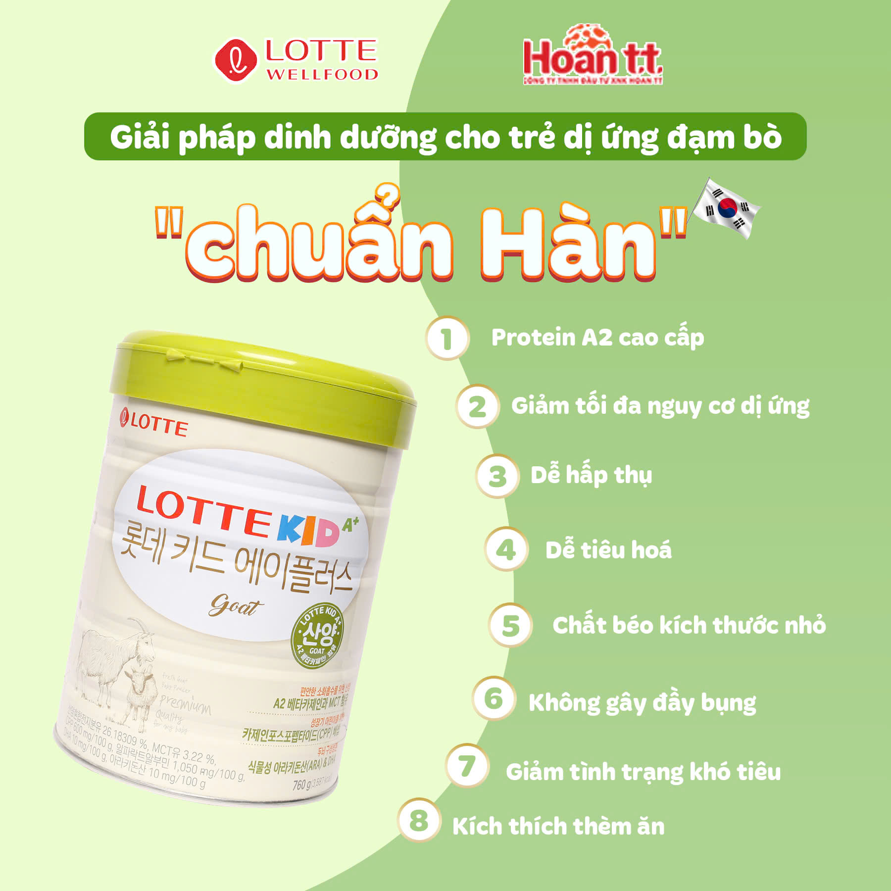 Sản phẩm dinh dưỡng Lotte Kid A+ Goat 760g - 10