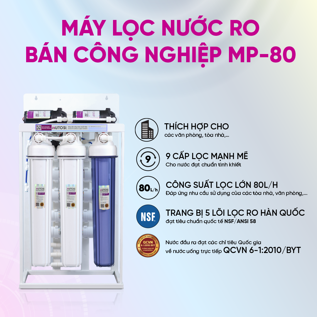 Máy lọc nước bán công nghiệp MUTOSI 80L/h MP-80