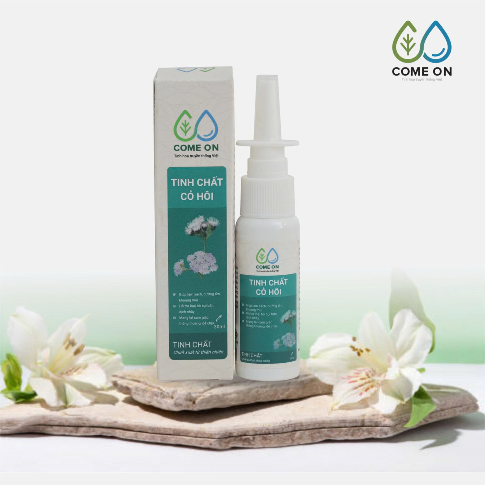 Tinh chất cỏ hôi COME ON làm sạch và dưỡng ẩm khoang mũi 30ml