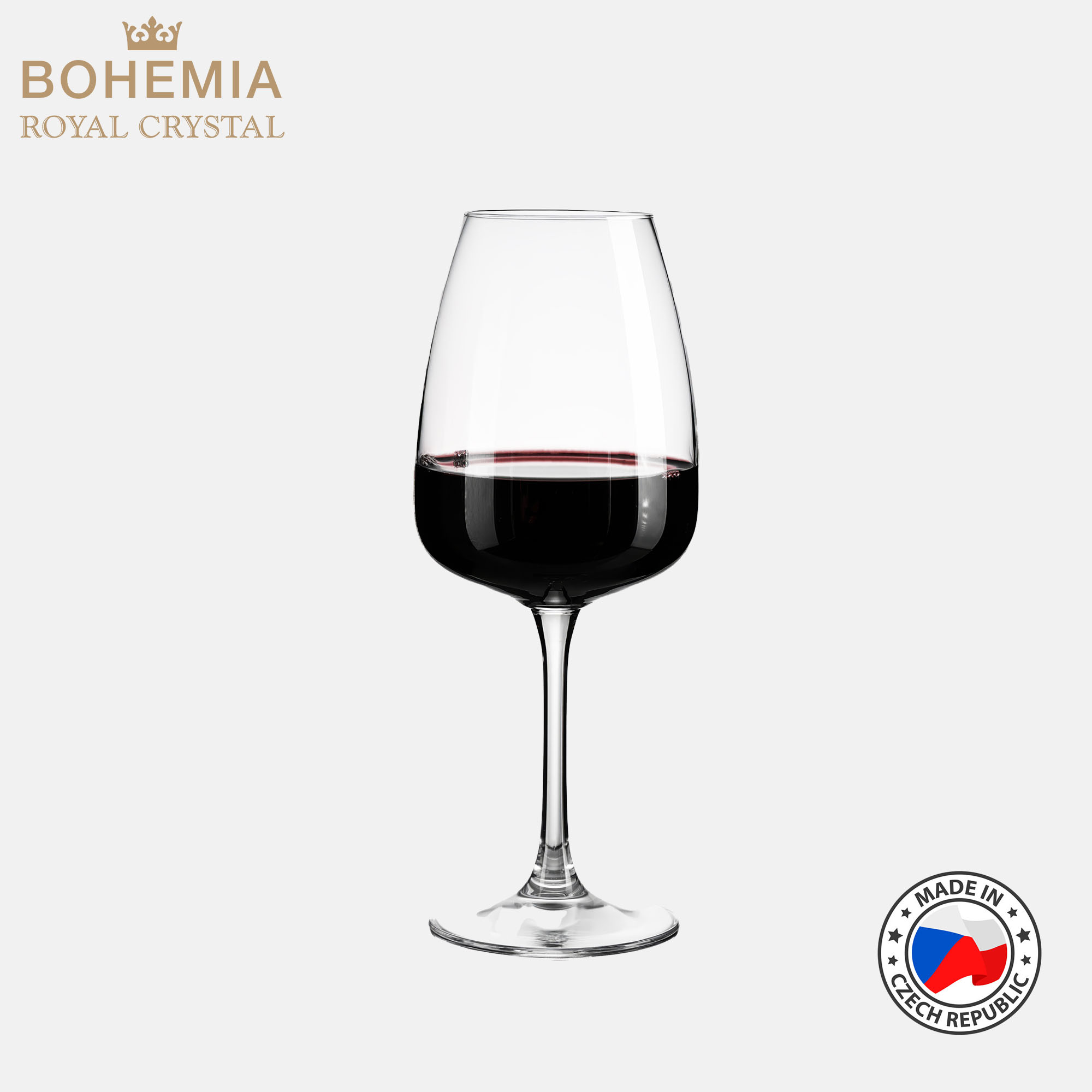 Ly Vang pha lê 480ml Bohemia Royal Crystal Set 6 ly - MODEL: Fascino 480ml