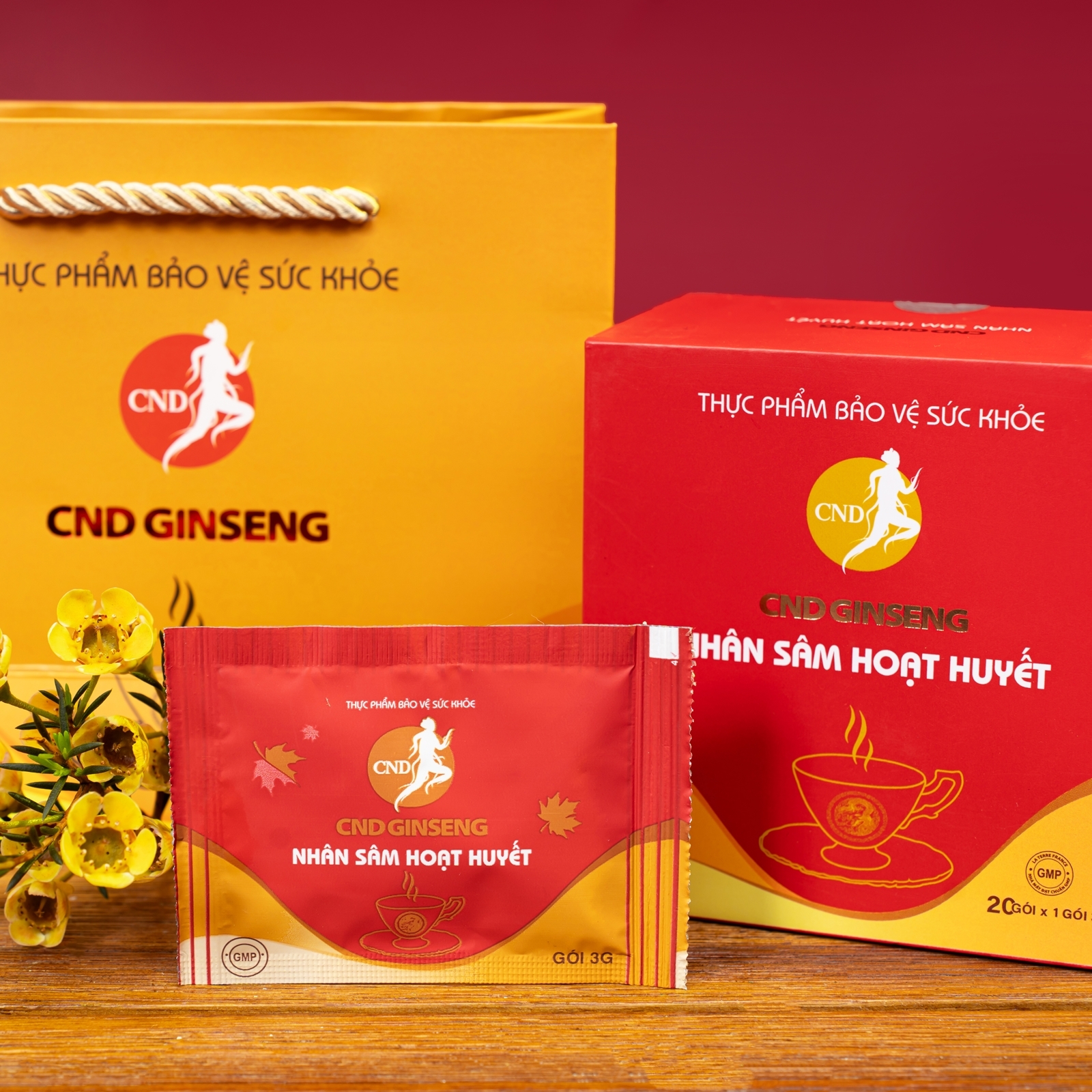 Sâm CND Ginseng Hoạt Huyết – Hỗ trợ tuần hoàn não, giảm đau đầu, chóng mặt (kèm túi)