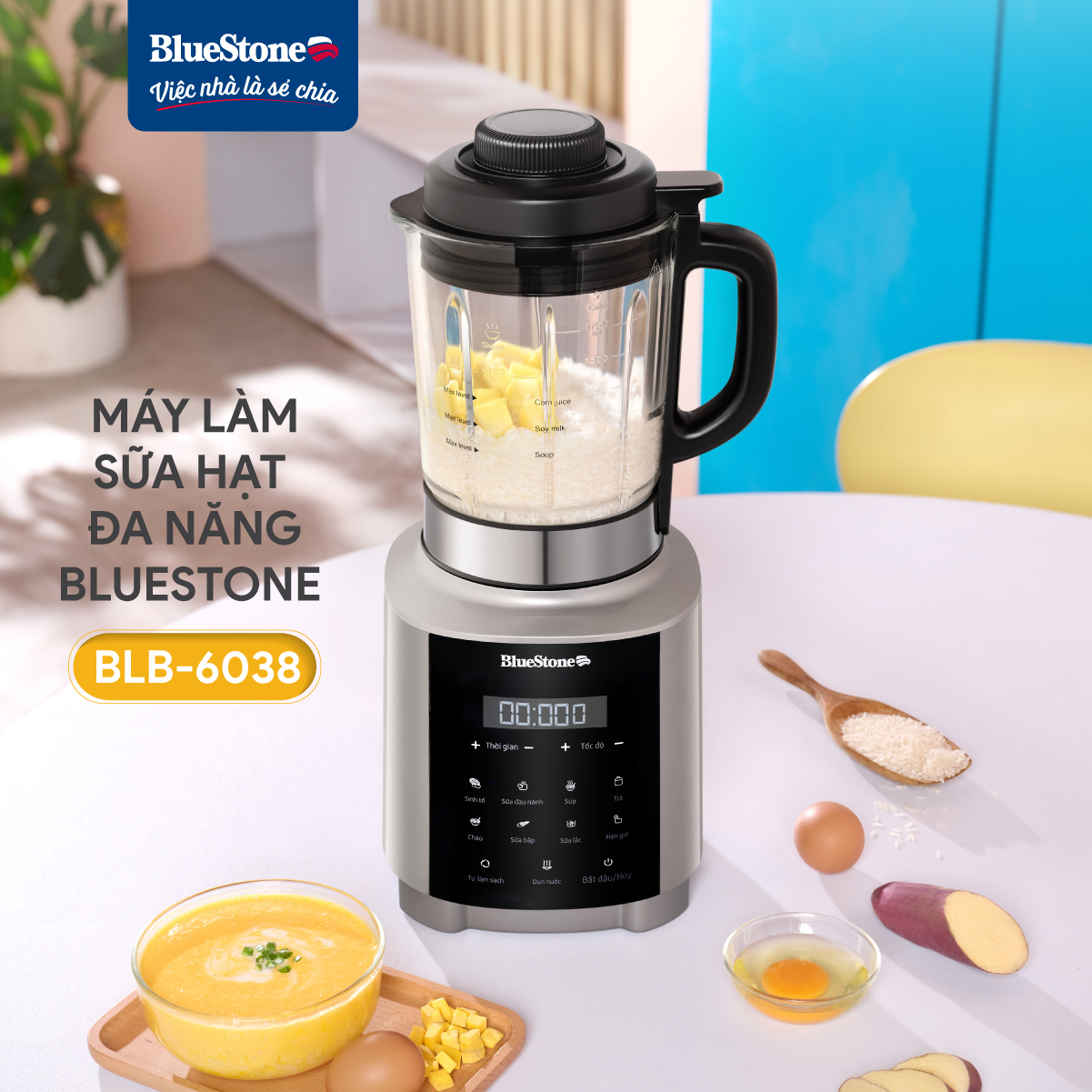 Máy Làm Sữa Hạt Đa Năng BlueStone BLB-6038 1.75 Lít 1000W