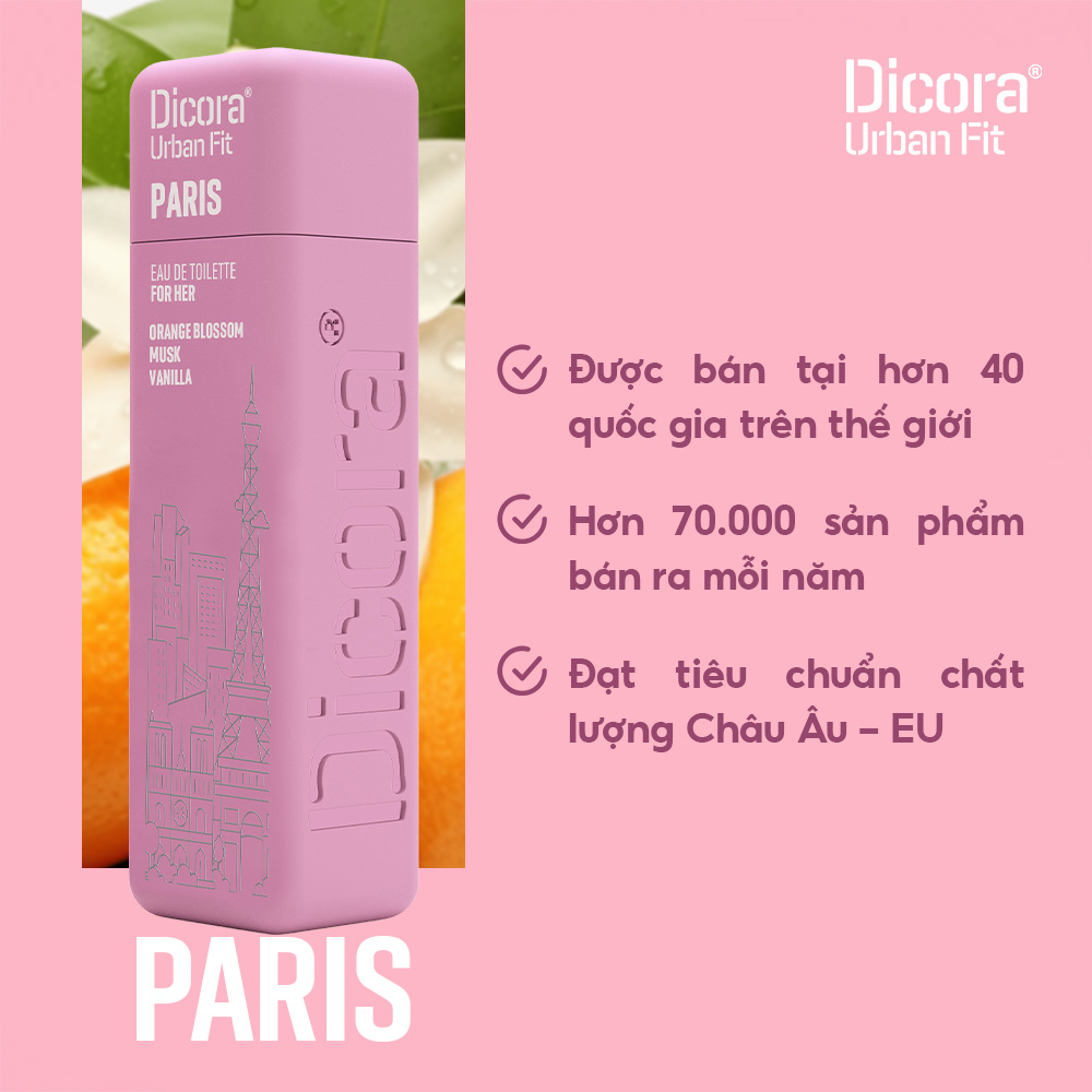 Nước hoa Dicora Urban Fit Paris - Dành Cho Nữ (100ml)