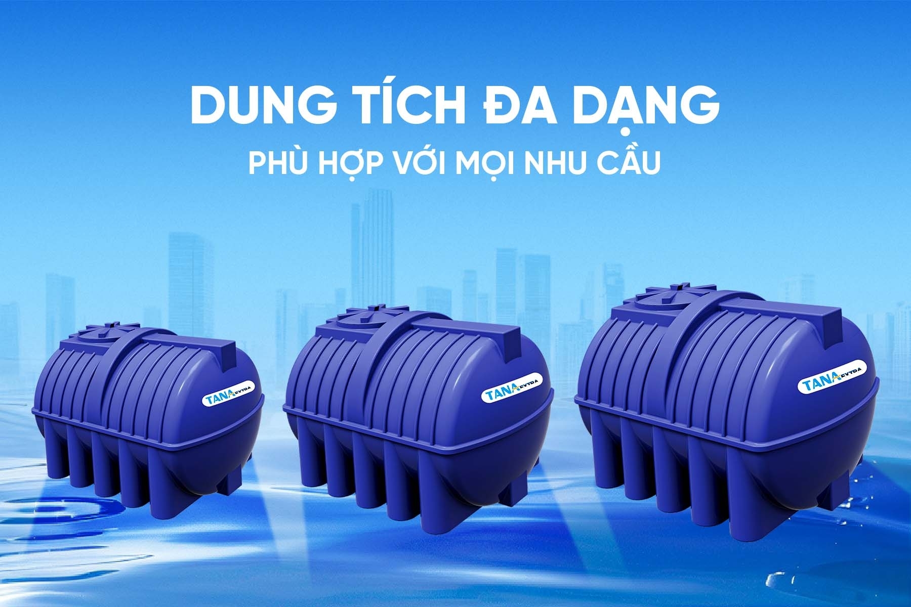Bồn nhựa Tân Á 1500N EX- bồn ngang ( Phân phối từ khu vực Bình Định trở ra phía Bắc )