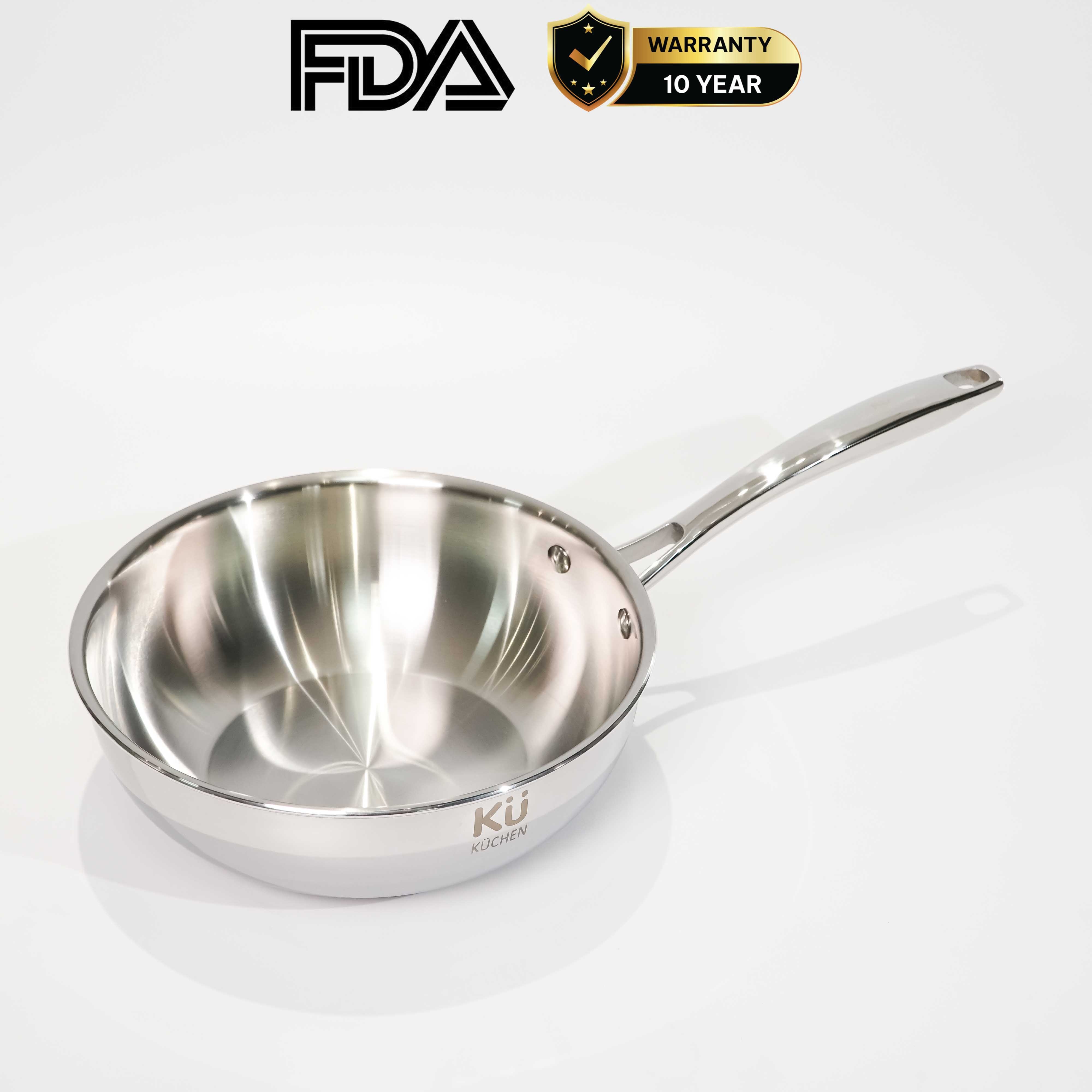 Chảo inox 316 24cm lòng sâu cao cấp KUCHEN KU W241316 - Phân phối chính hãng